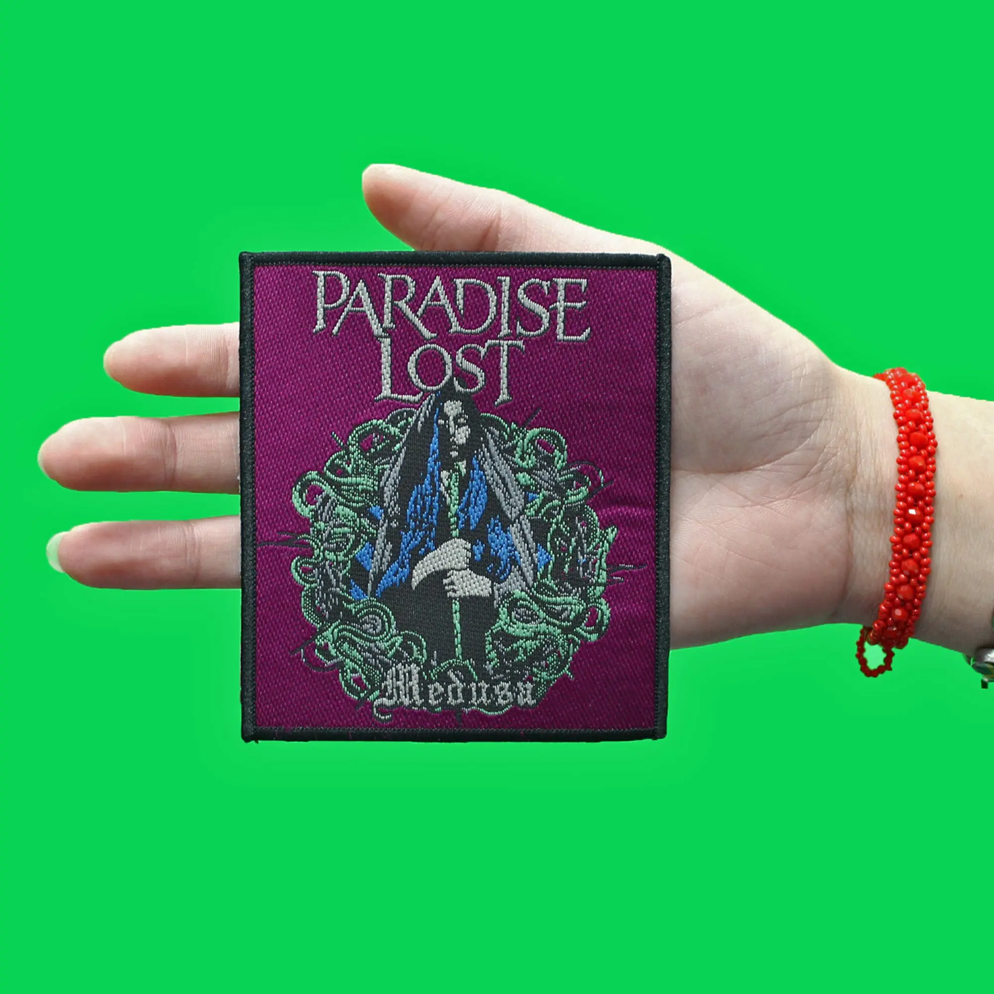 Paradise Lost Medusa Cover Patch English Gothic Metal Band Woven Sew On - Image 2