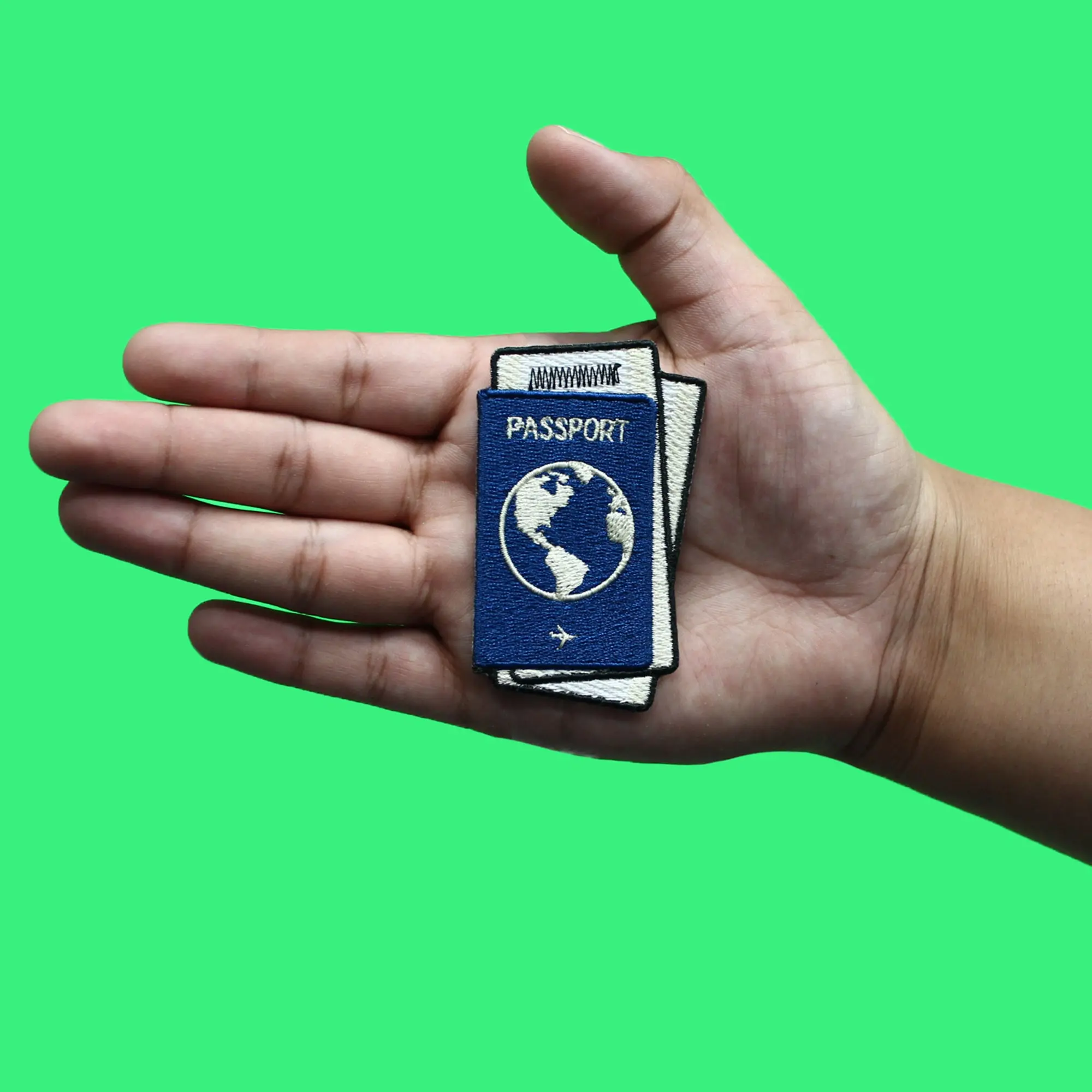 Passport With Flight Ticket Patch Plane Travel World Embroidered Iron On - Image 2