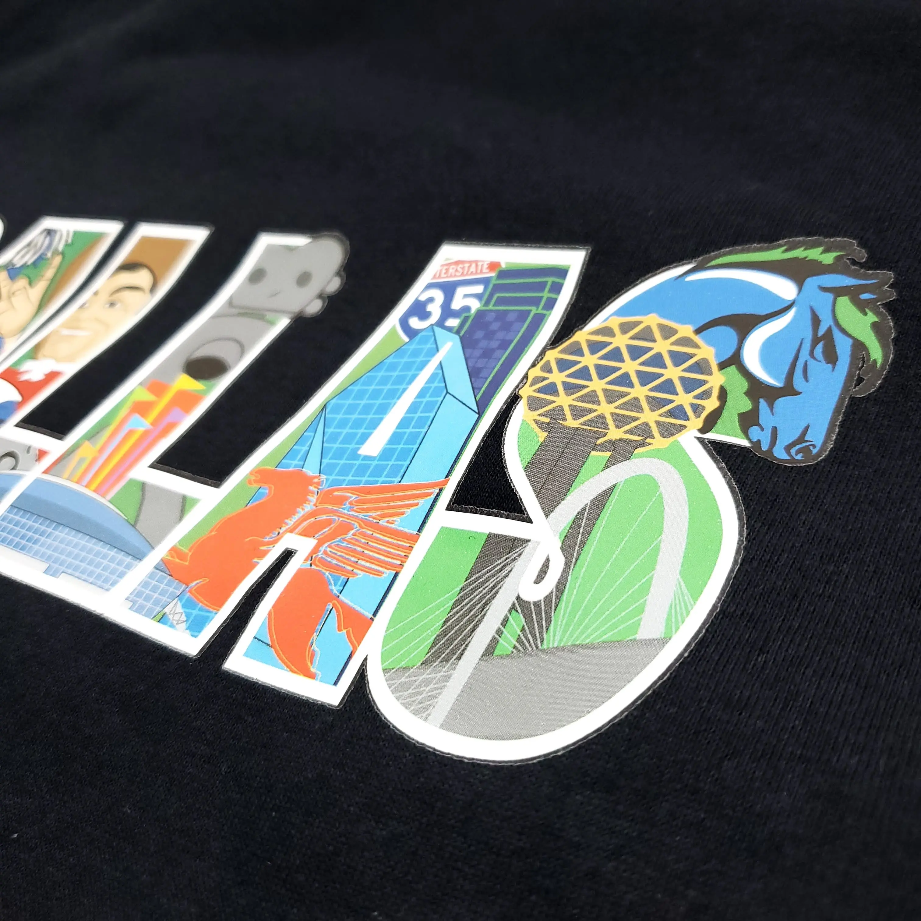 Patch Collection's Dallas Texas Iconic Collage Unisex Crewneck T-Shirt - Image 3