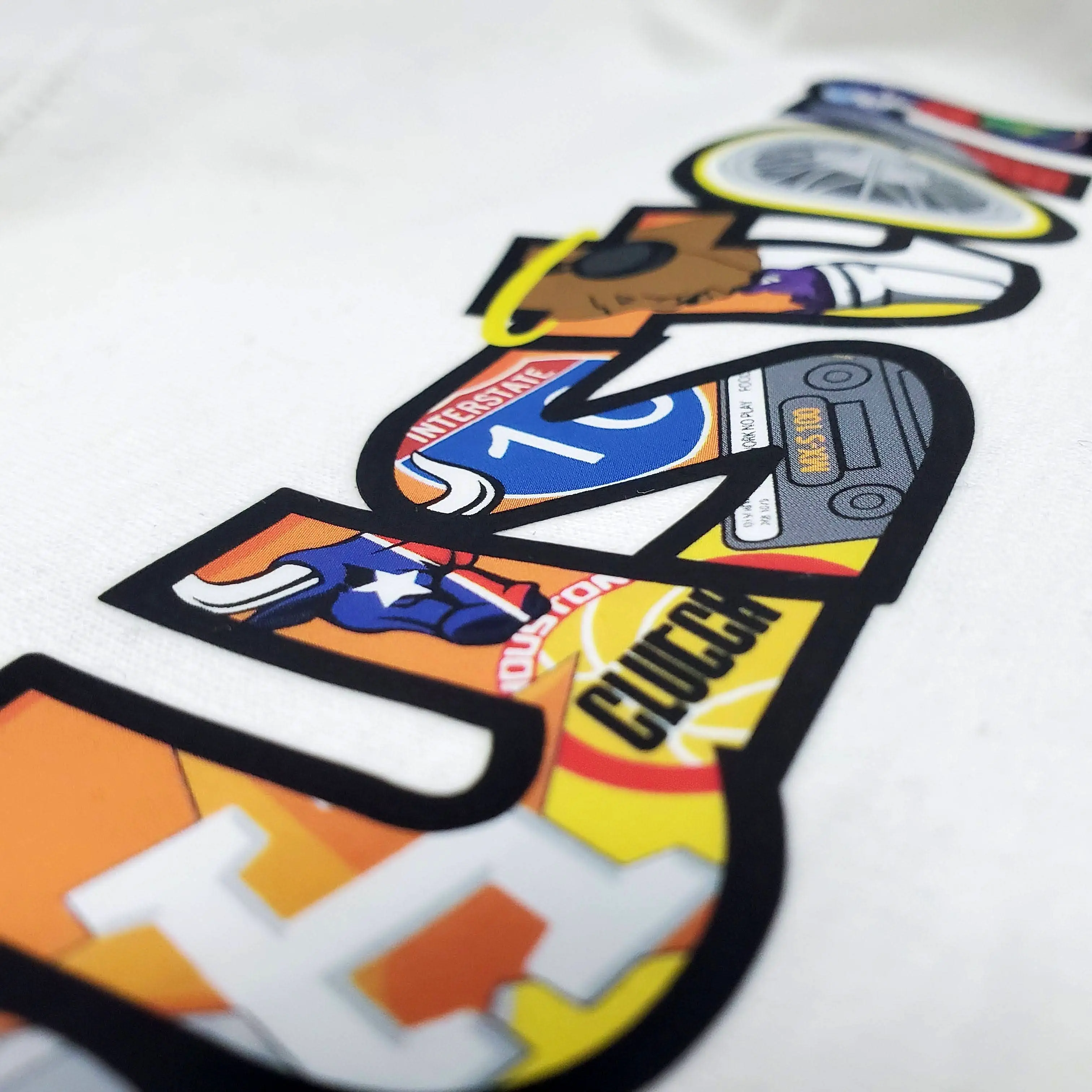 Patch Collection's Houston Texas Iconic Collage Unisex Crewneck T-Shirt - Image 4