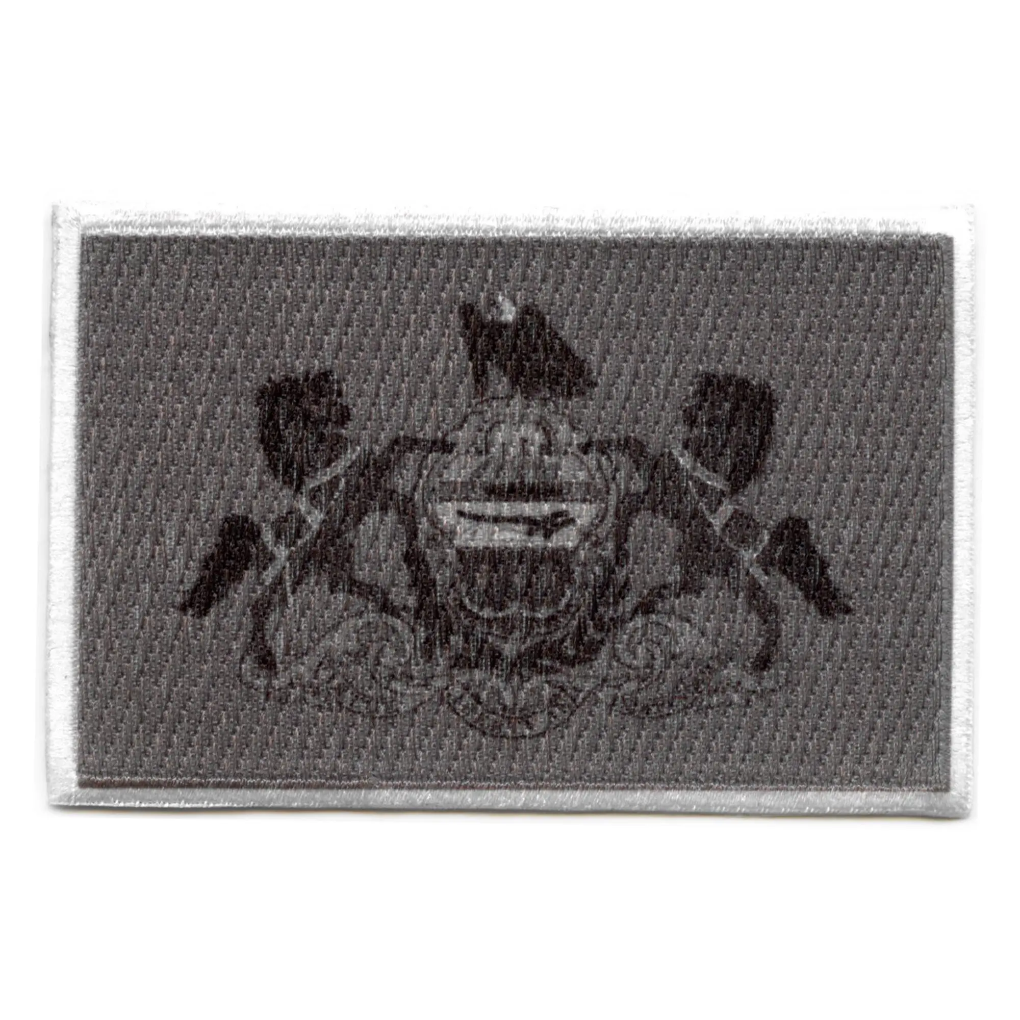 Pennsylvania Patch State Flag Grayscale Embroidered Iron On