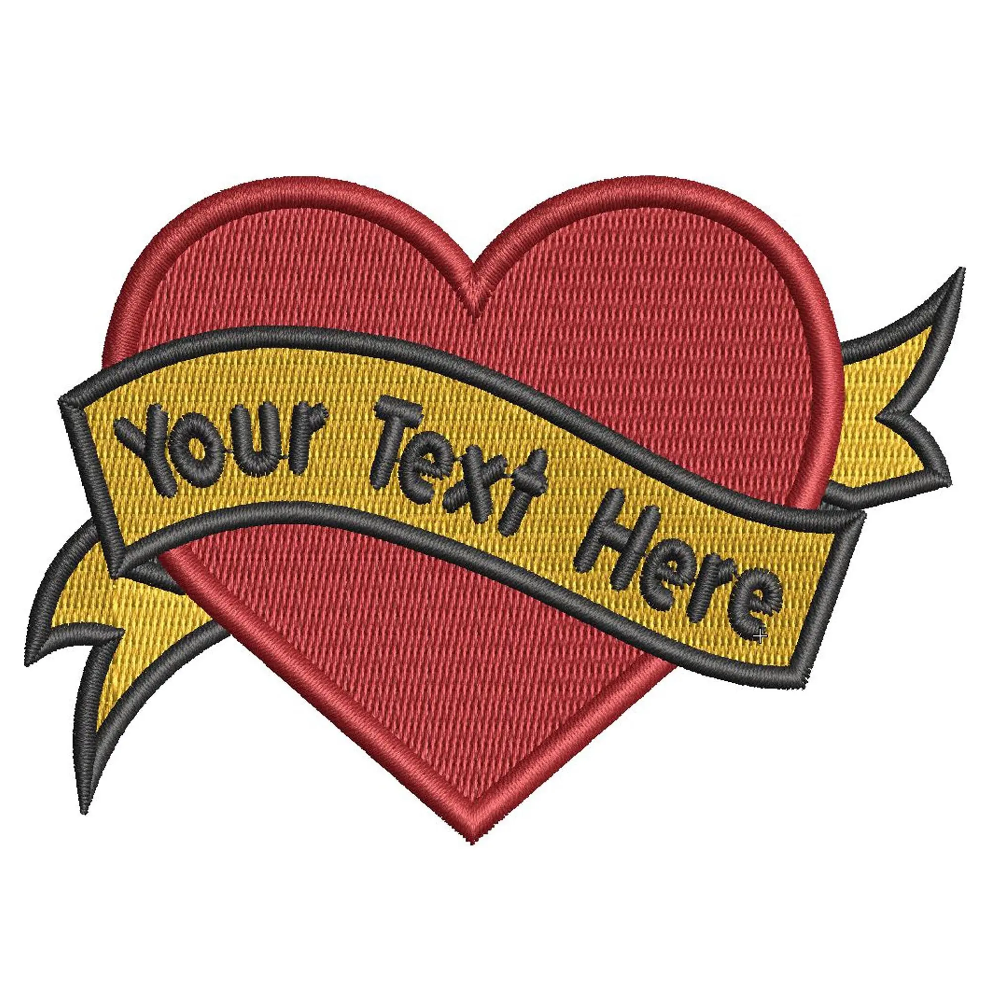 Personalized Customizable Heart With Banner Embroidered Iron On Patch - Image 3