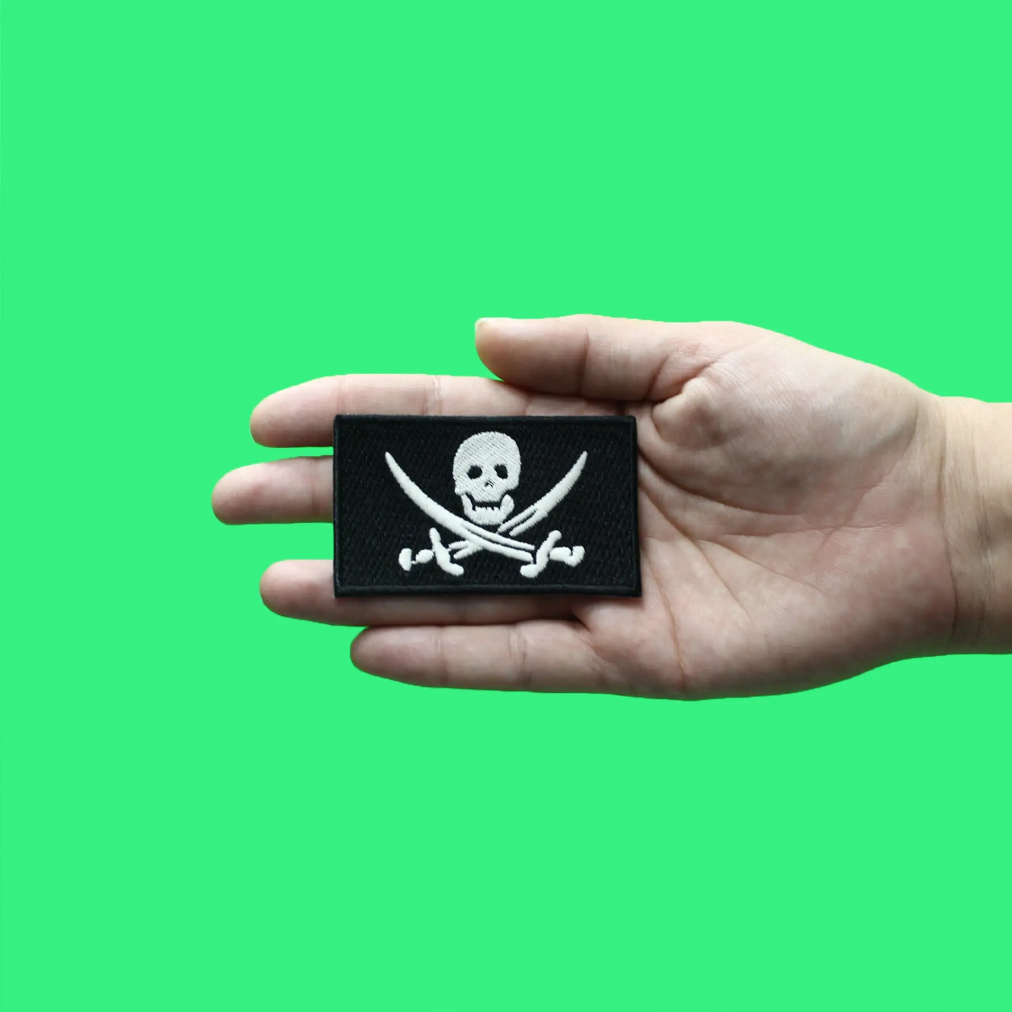 Pirates Flag Glow In Dark Iron On Patch - Image 3