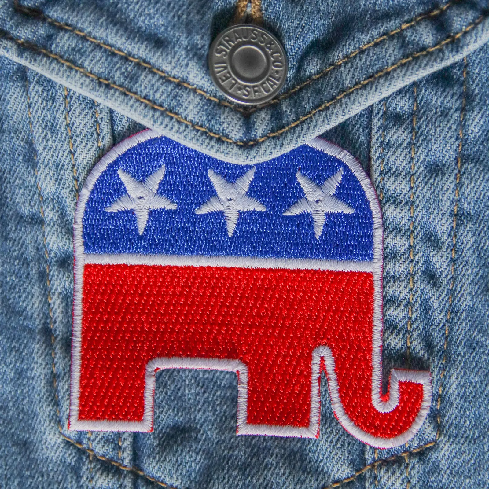 Political Republican Elephant Embroidered Iron On Patch - Image 2