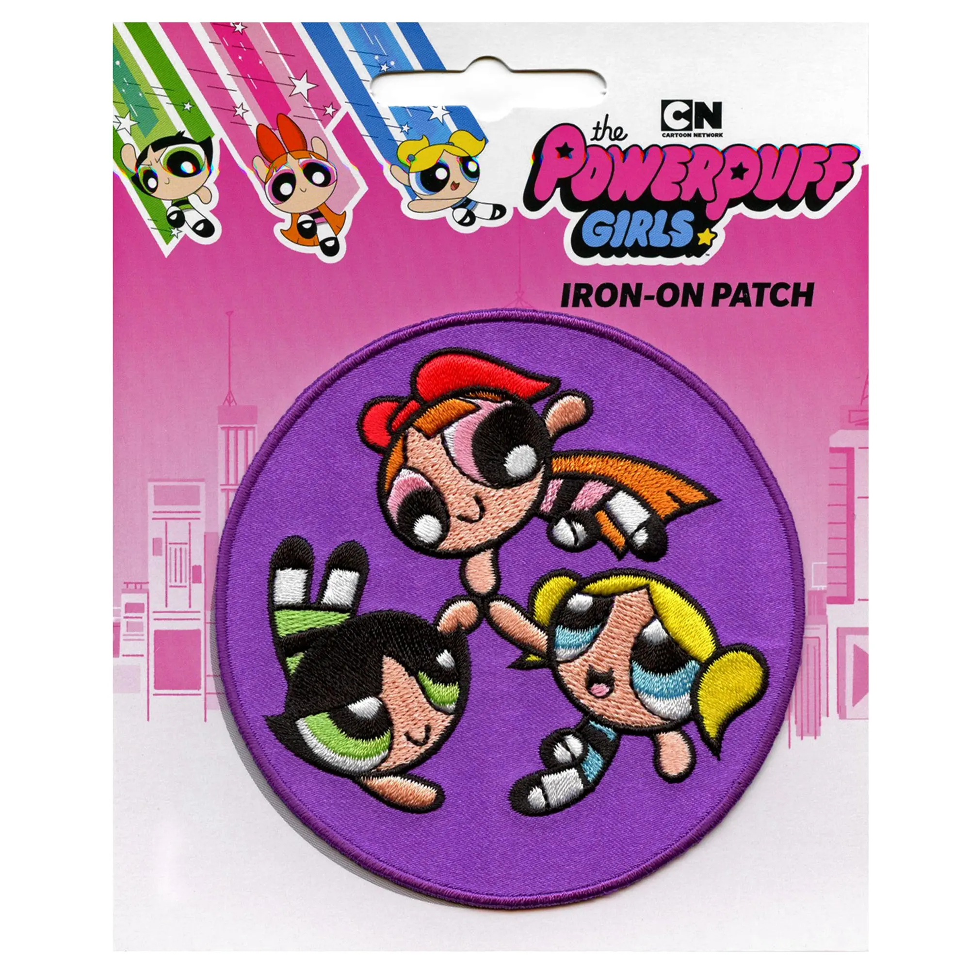 Powerpuff Girls Flying High Five Patch Cartoon Network Animation Embroidered Iron On - Image 2