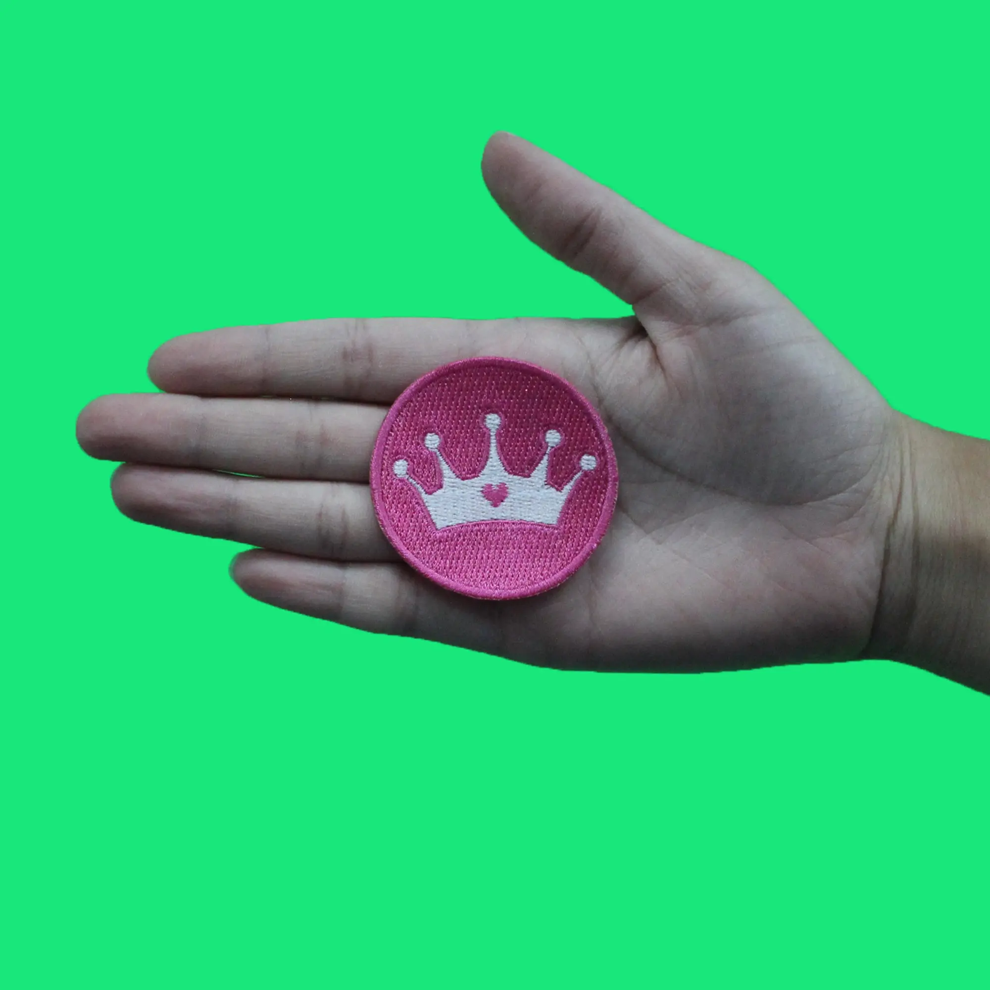 Princess Crown Badge Patch Pink Toys Heart Embroidered Iron On - Image 2