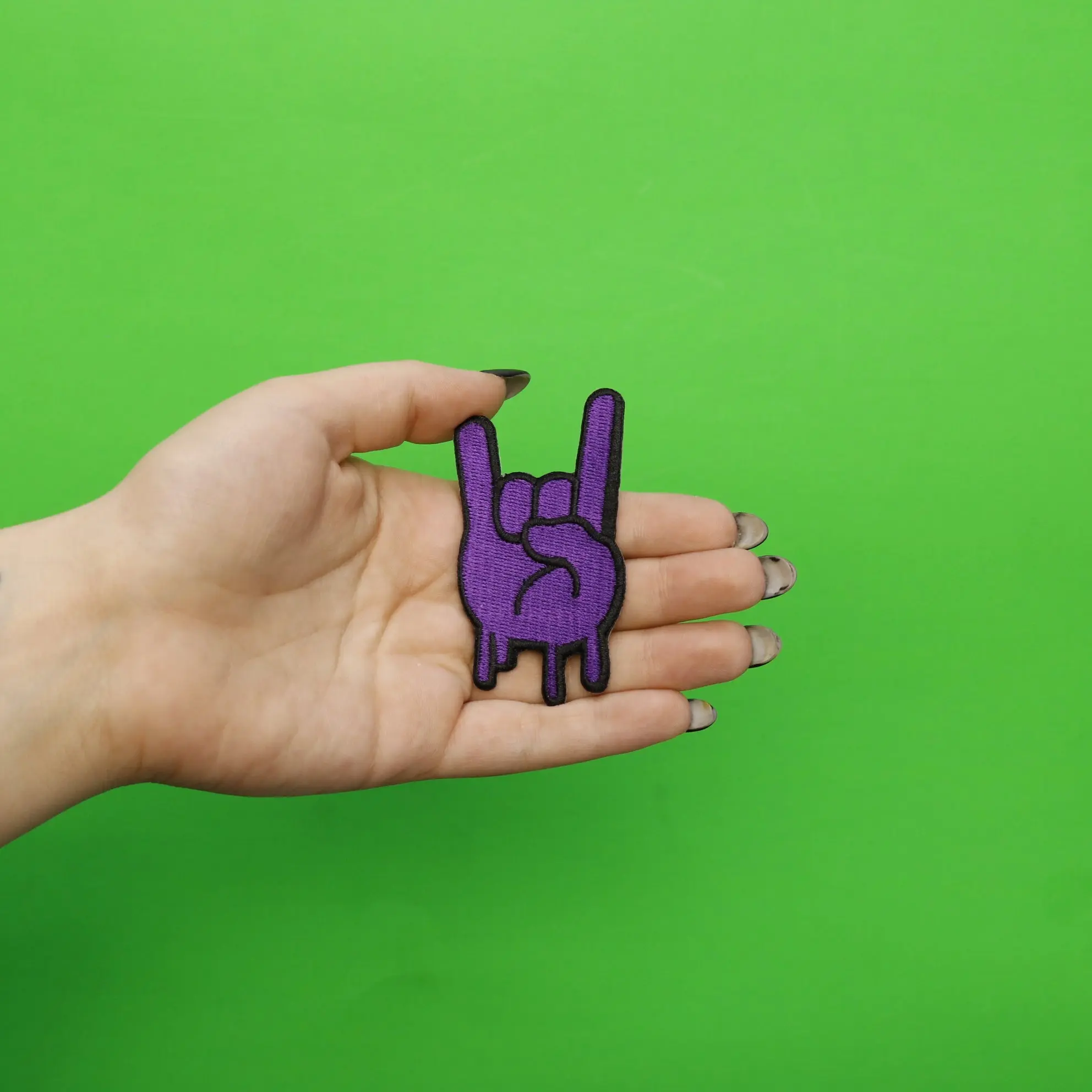 Purple Syrup Houston Hand Iron On Patch - Image 3