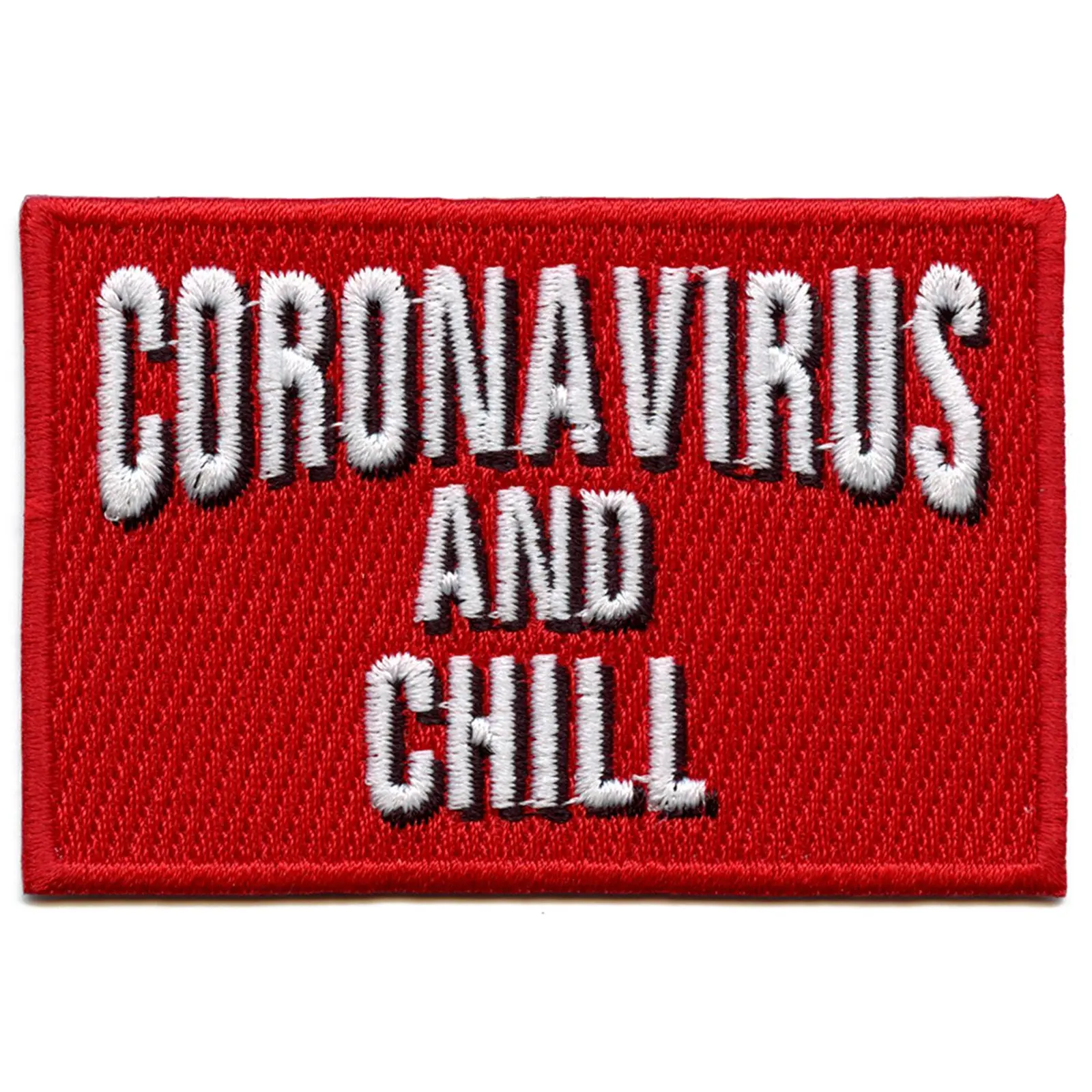 Quarantine and Chill Box Logo Sign Iron On Embroidered Patch