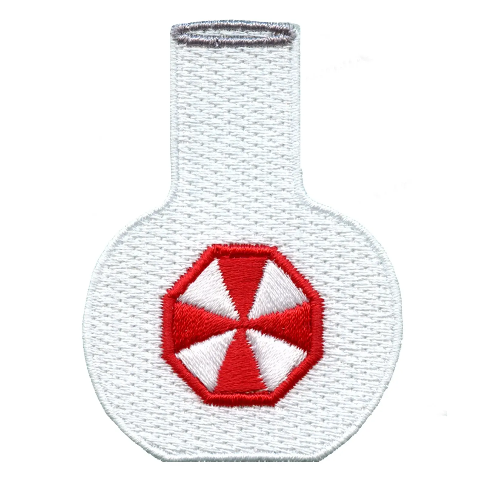 Red Umbrella Beaker Flask Iron On Embroidered Patch
