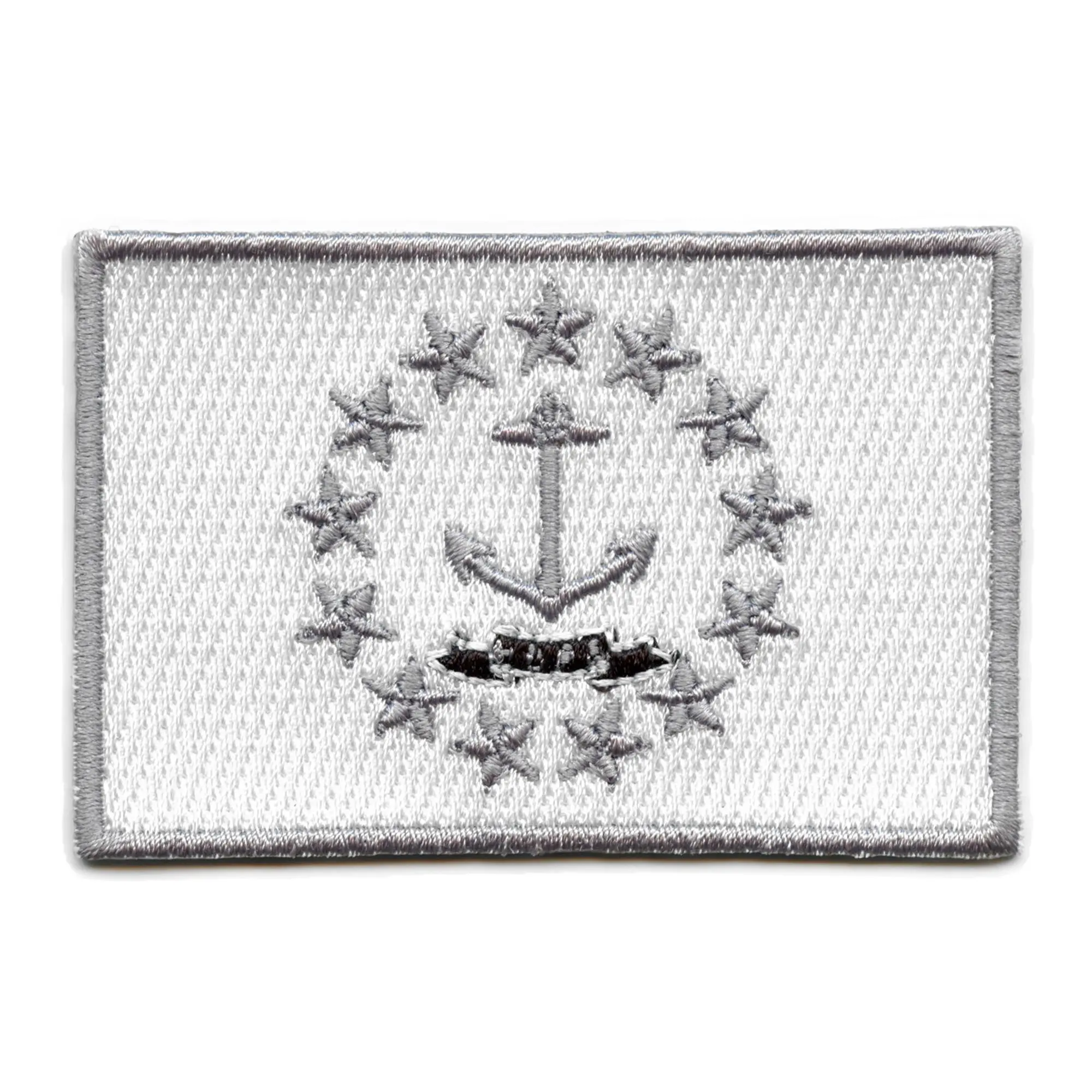 Rhode Island Patch State Flag Grayscale Embroidered Iron On