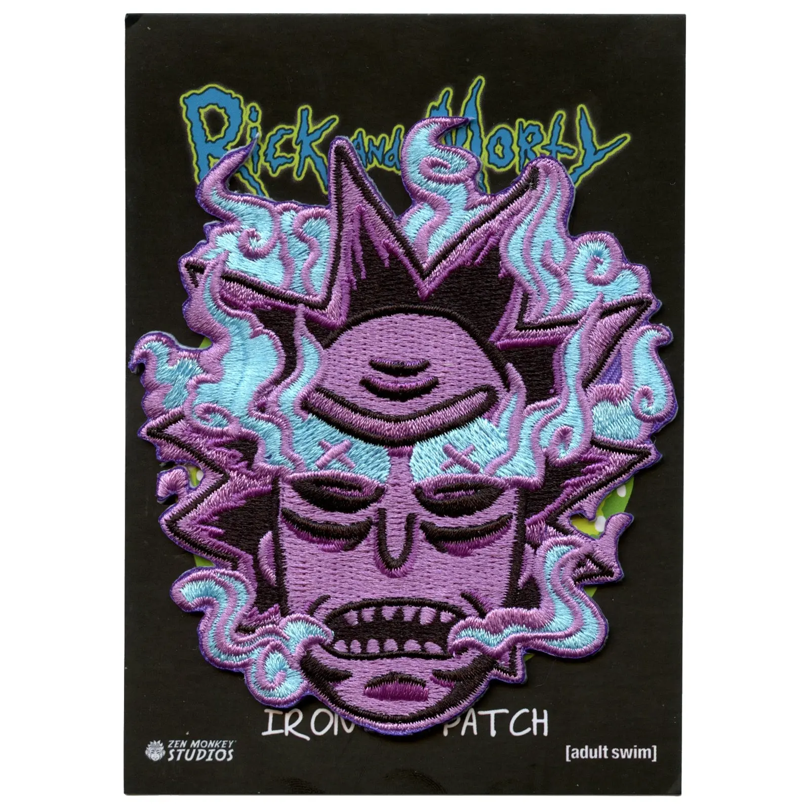 Rick and Morty Burnt Out Purple Rick Embroidered Iron On Patch - Image 2