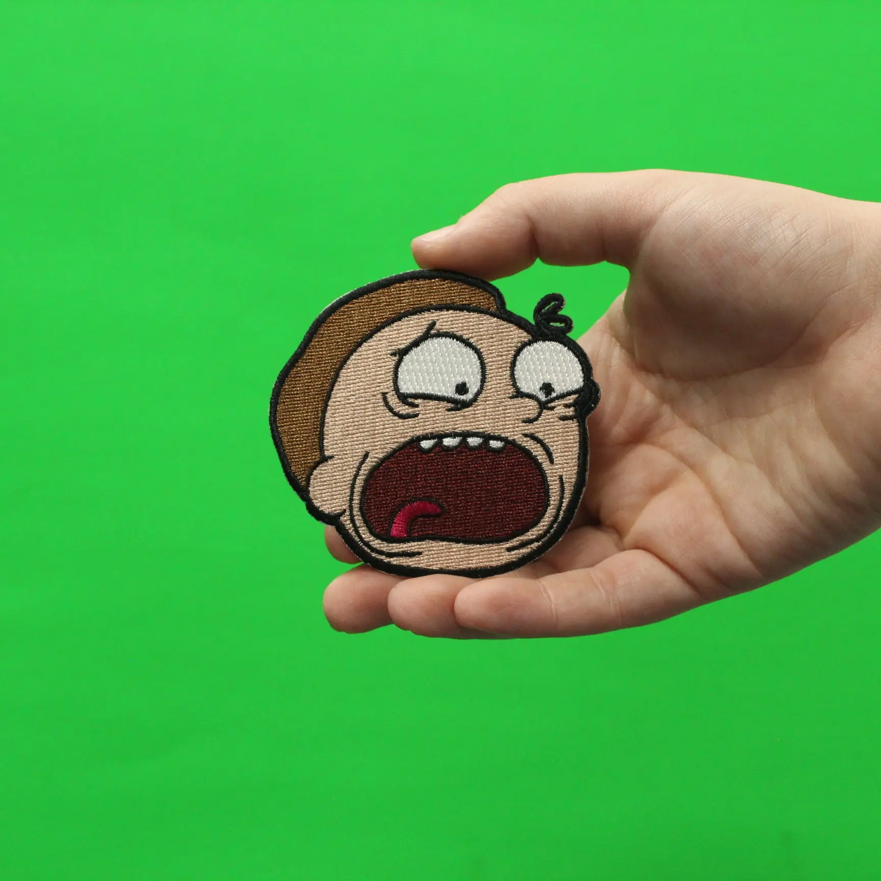 Rick and Morty Screaming Morty Head Embroidered Iron On Patch - Image 2
