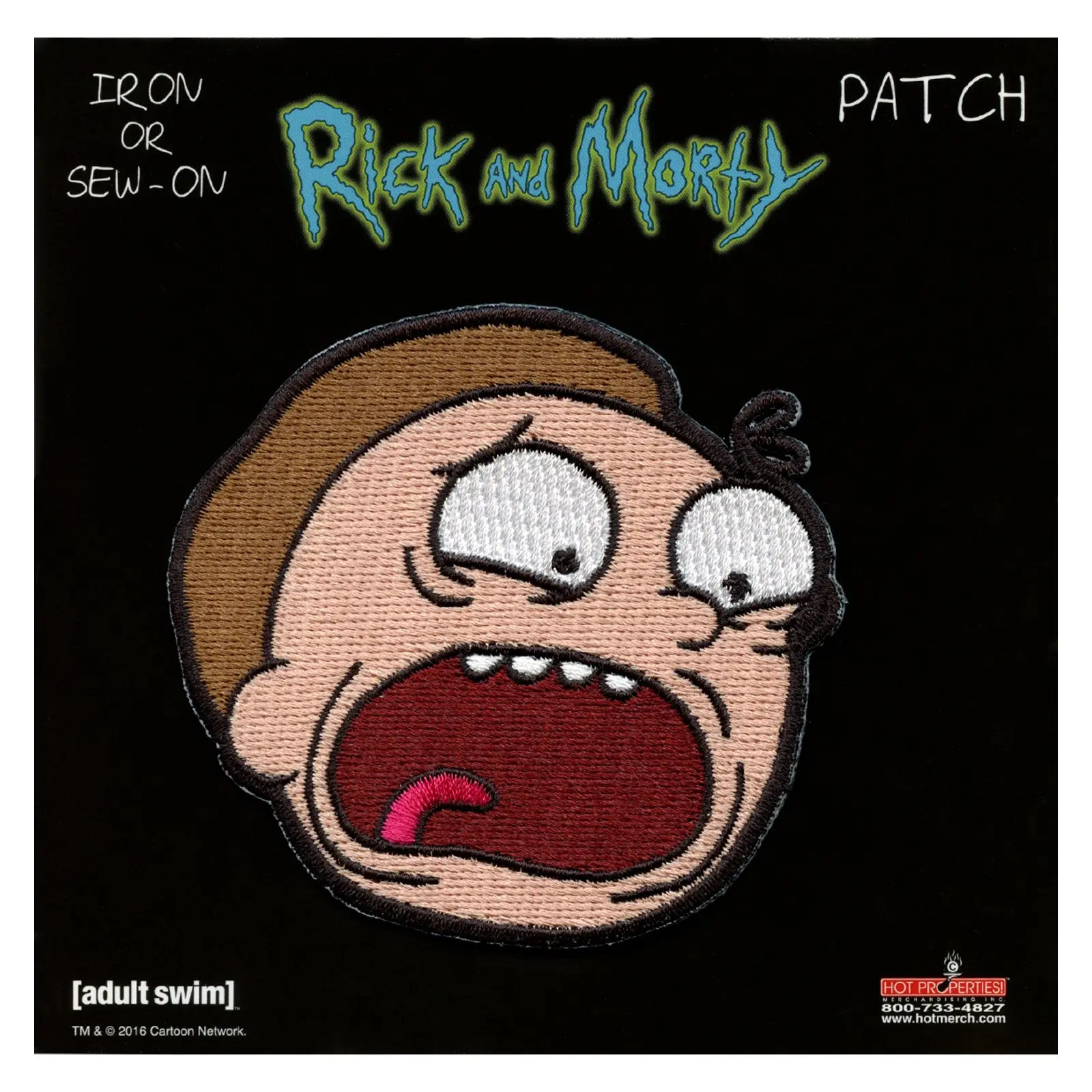 Rick and Morty Screaming Morty Head Embroidered Iron On Patch - Image 3