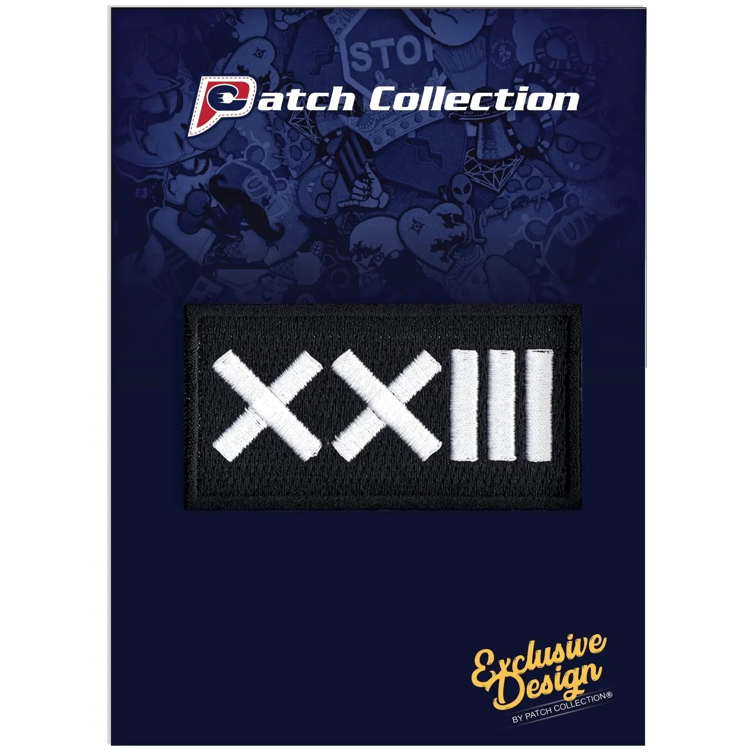 Roman Numeral Number 23 Iron On Patch - Image 3