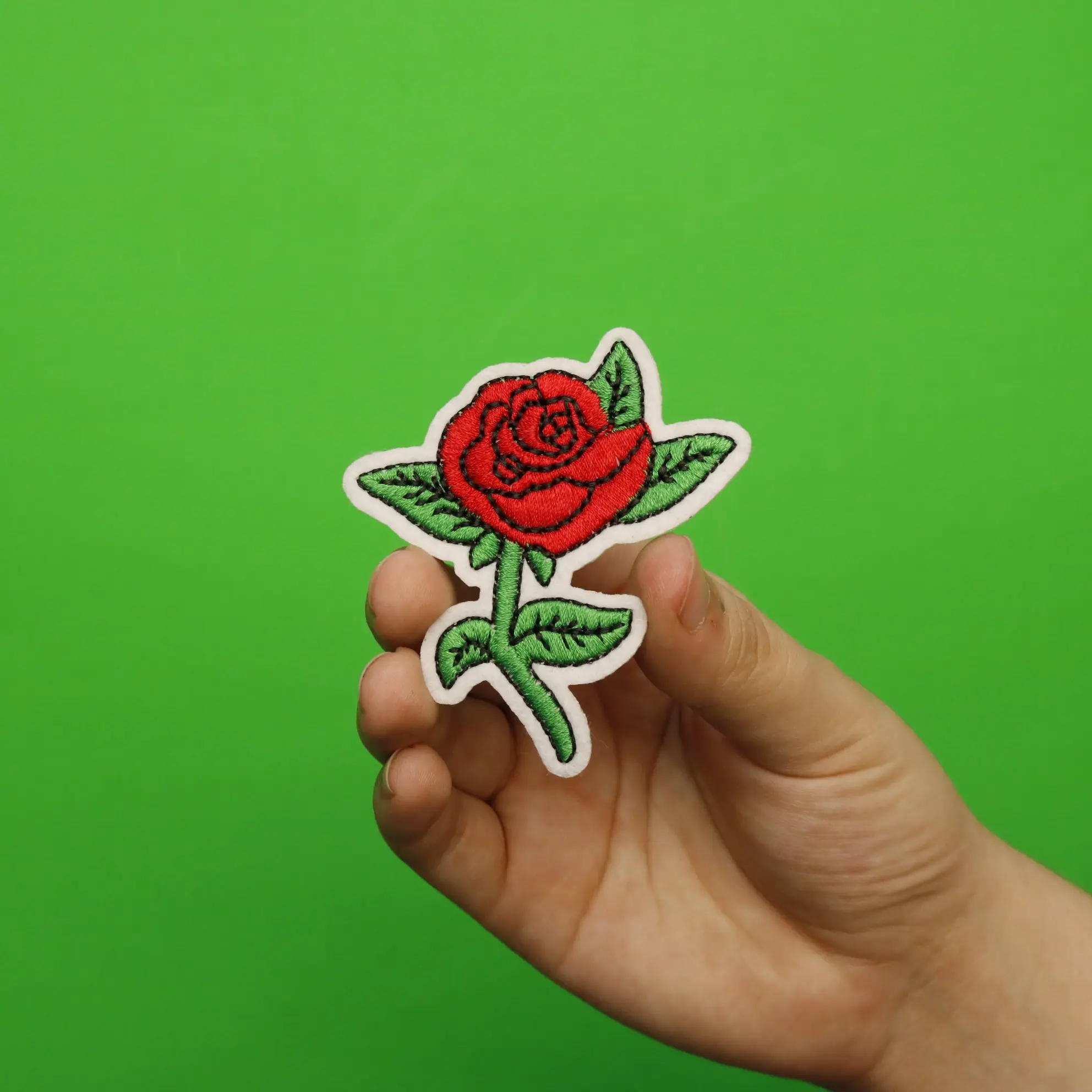Rose Embroidered Applique Iron On Patch - Image 2