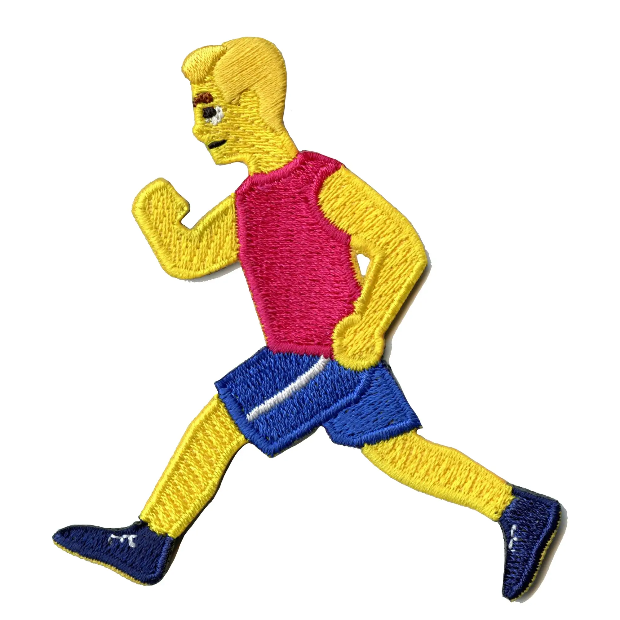 Running Man Yellow Embroidered Iron On Patch