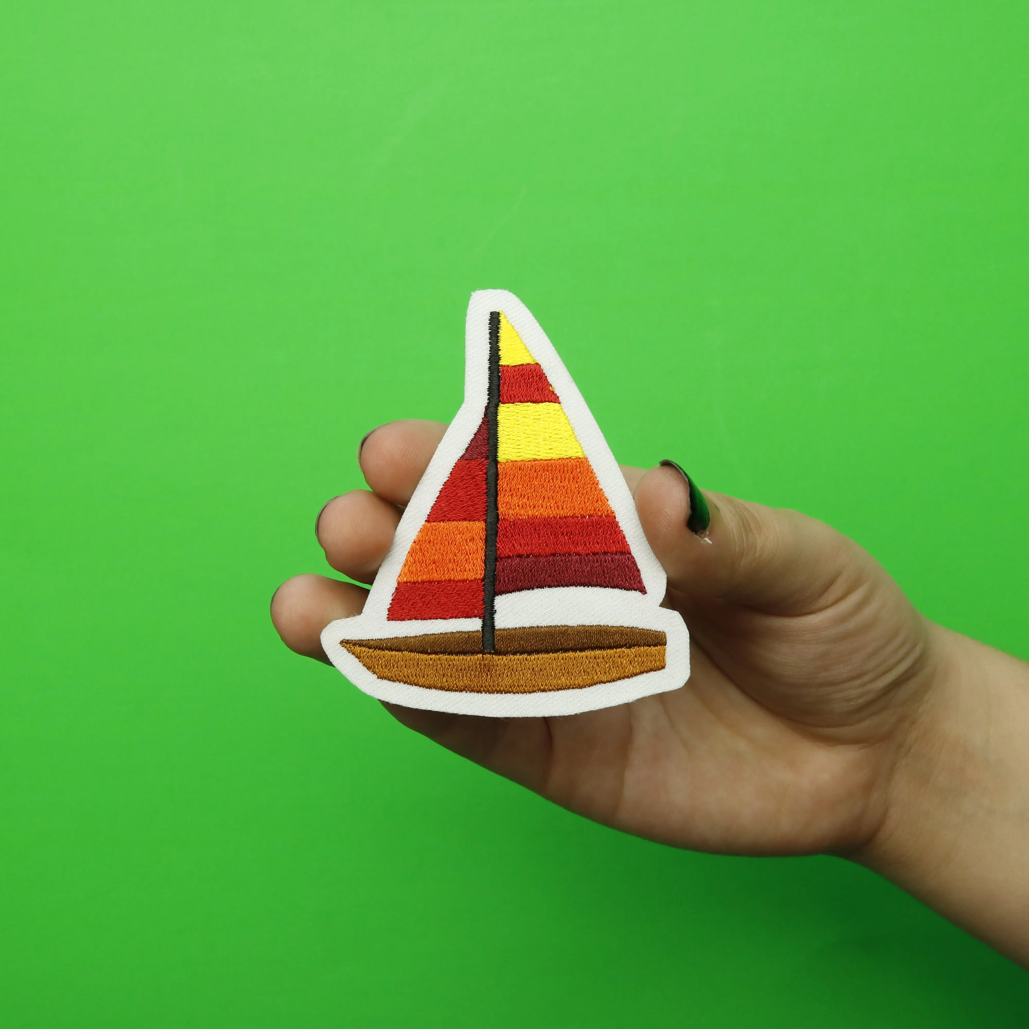 Sail Boat Embroidered Iron On Patch - Image 2