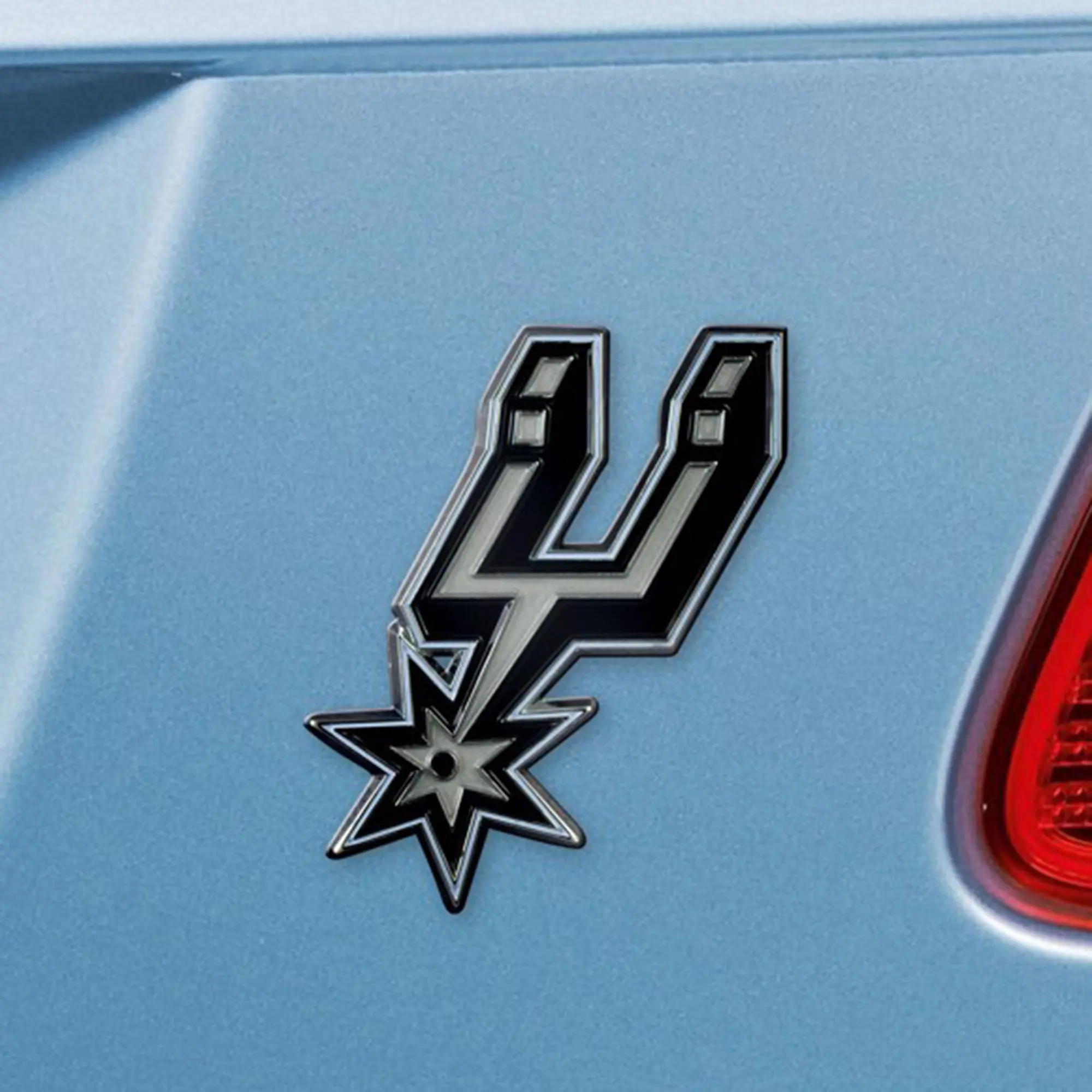 San Antonio Spurs Logo Solid Color Metal Auto Chrome Emblem - Image 3