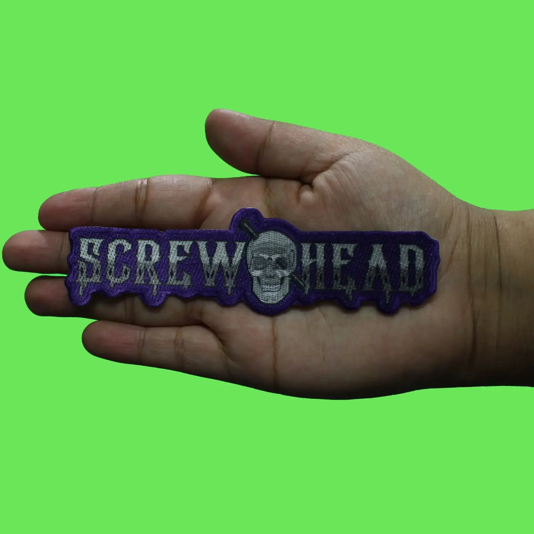 Screwhead Script Logo Patch Music Hip-Hop Screwed Up Embroidered Iron on - Image 3