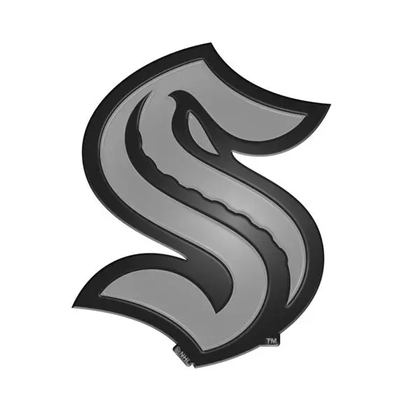 Seattle Kraken Chrome Solid Metal Auto Emblem