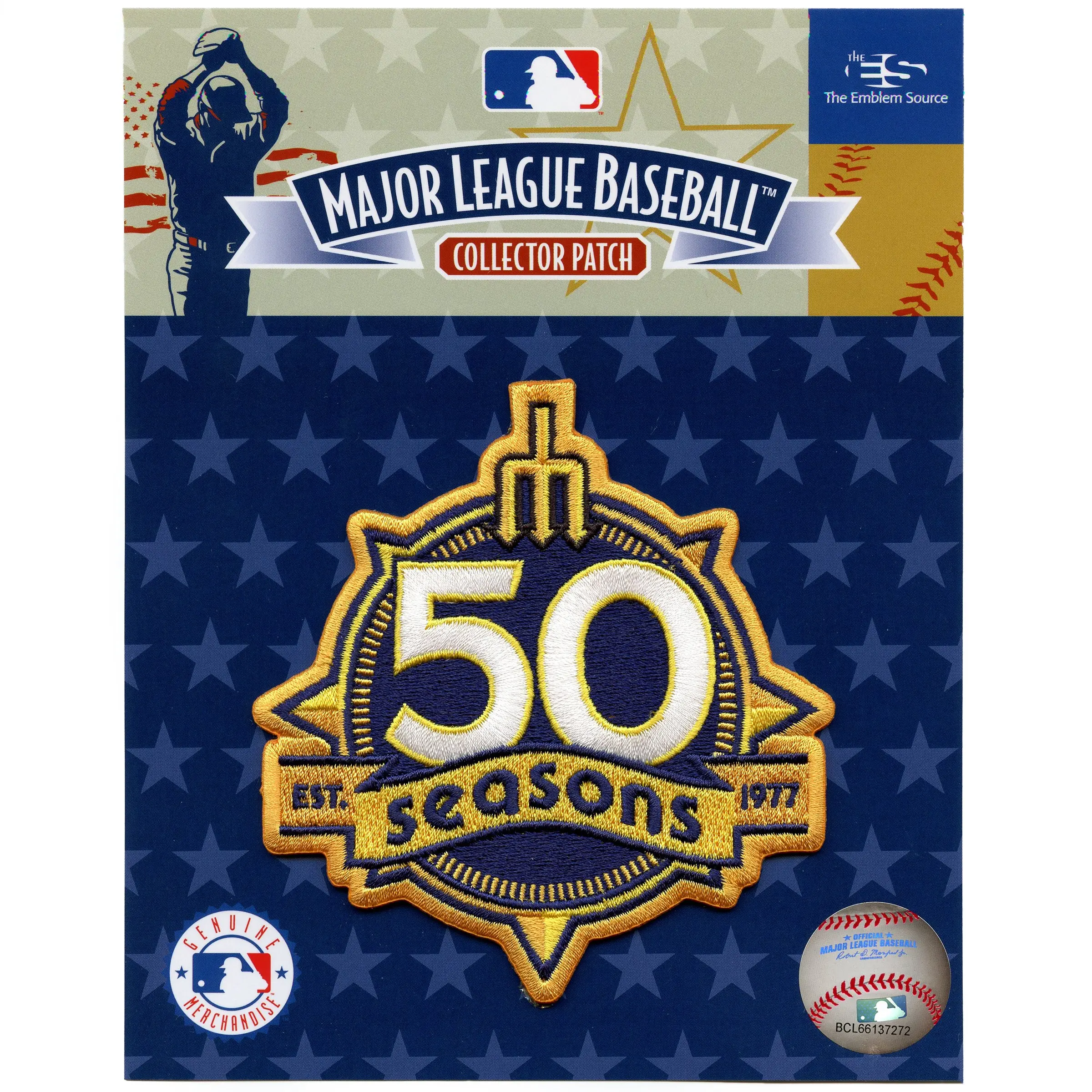 Seattle Mariners 50th Seasons Gold MLB Season Jersey Sleeve Patch