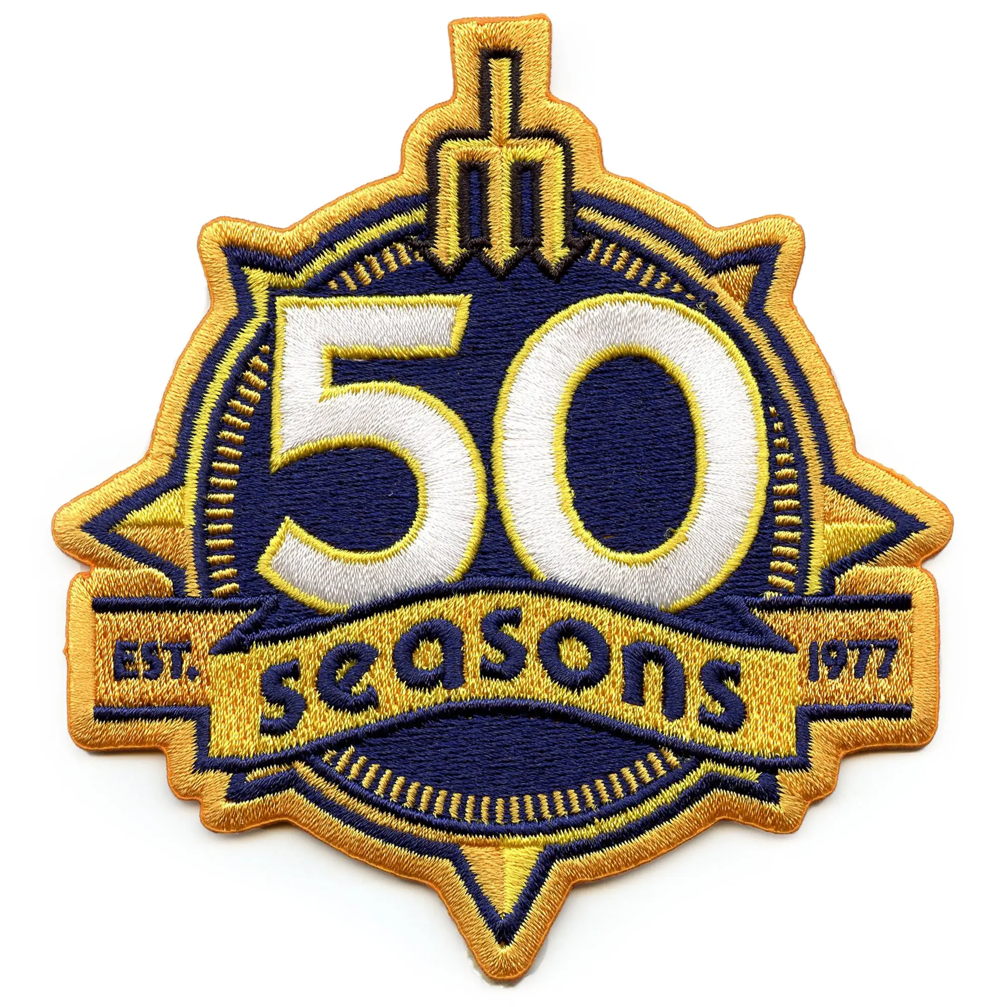 Seattle Mariners 50th Seasons Gold MLB Season Jersey Sleeve Patch - Image 2