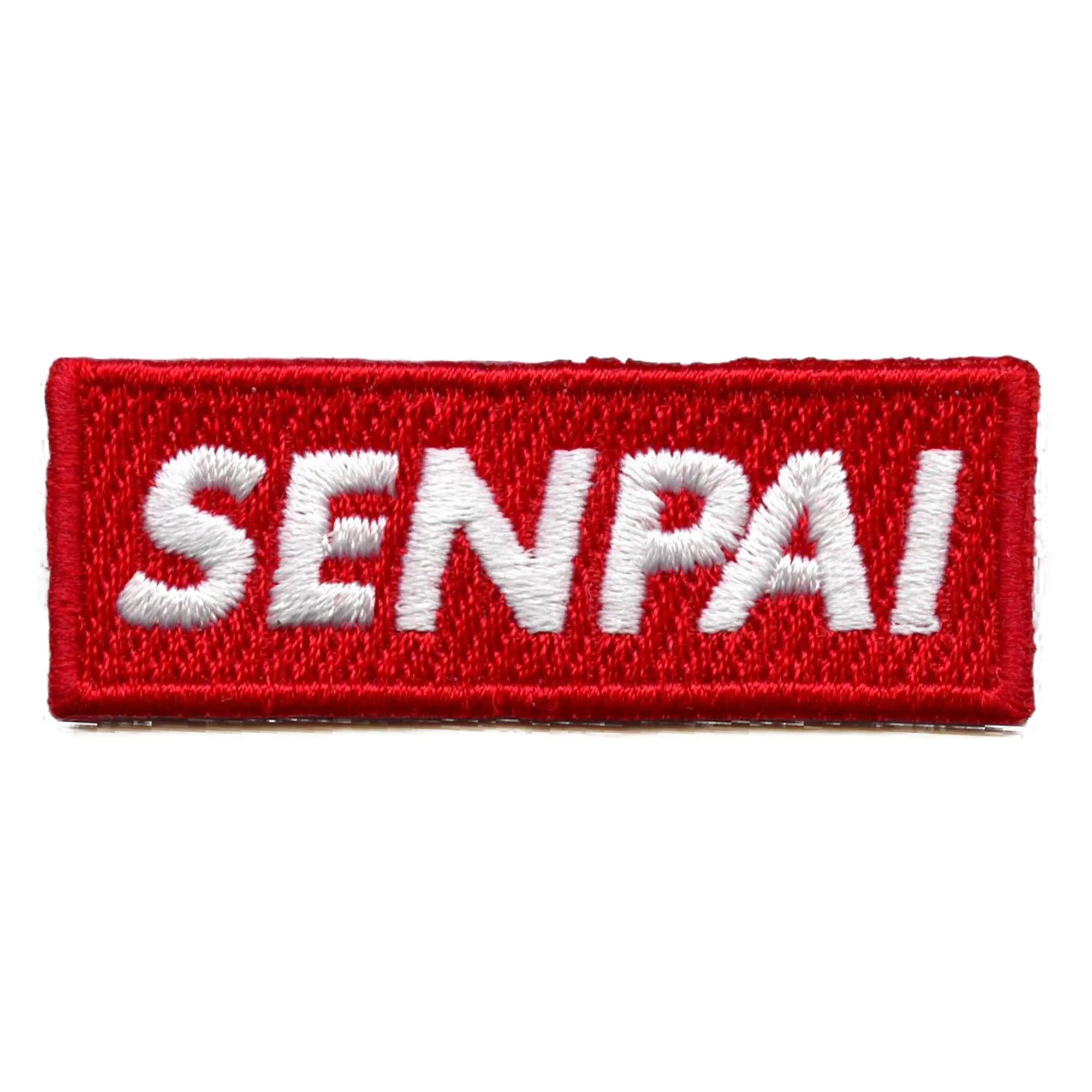 Senpai Hat Patch Red Box Logo Embroidered Iron On