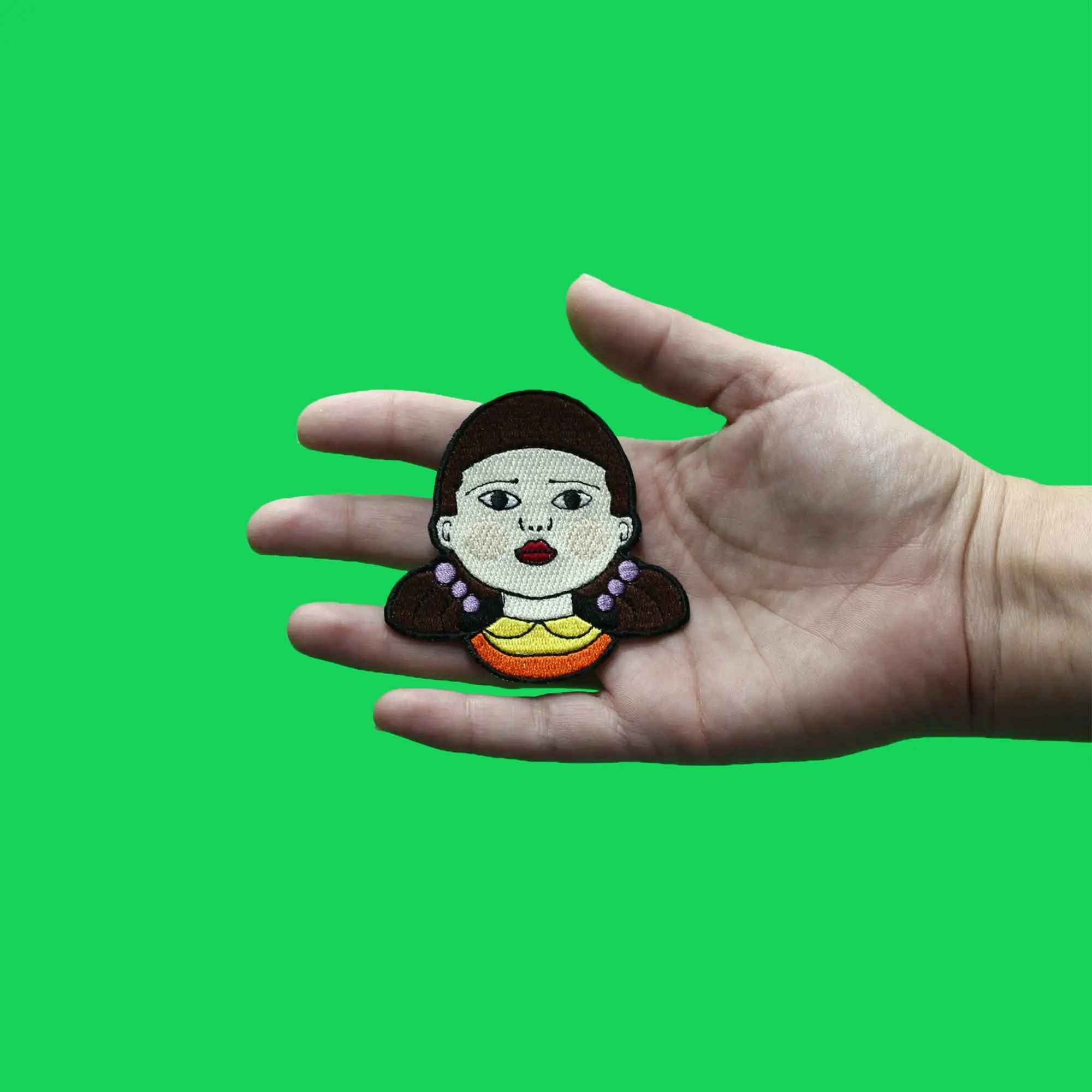 Singing Robot Doll Face Patch Red Green Light Game Embroidered Iron On - Image 2