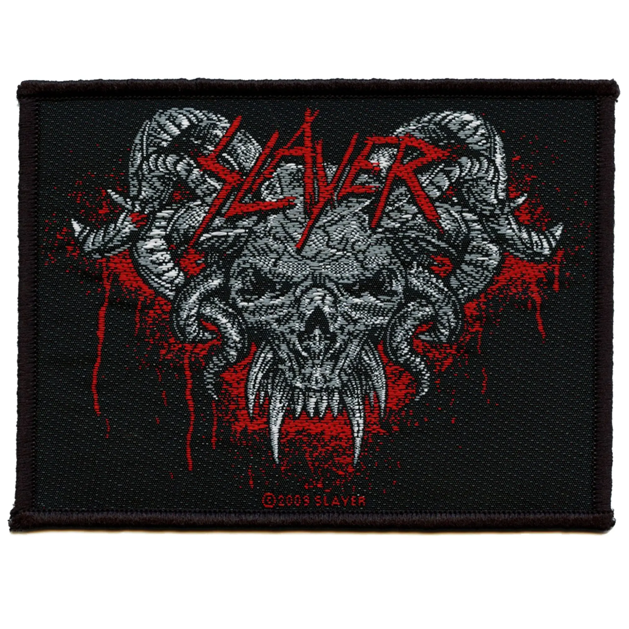 Slayer Demon Horns Skull Patch Heavy Metal Band Woven Sew On