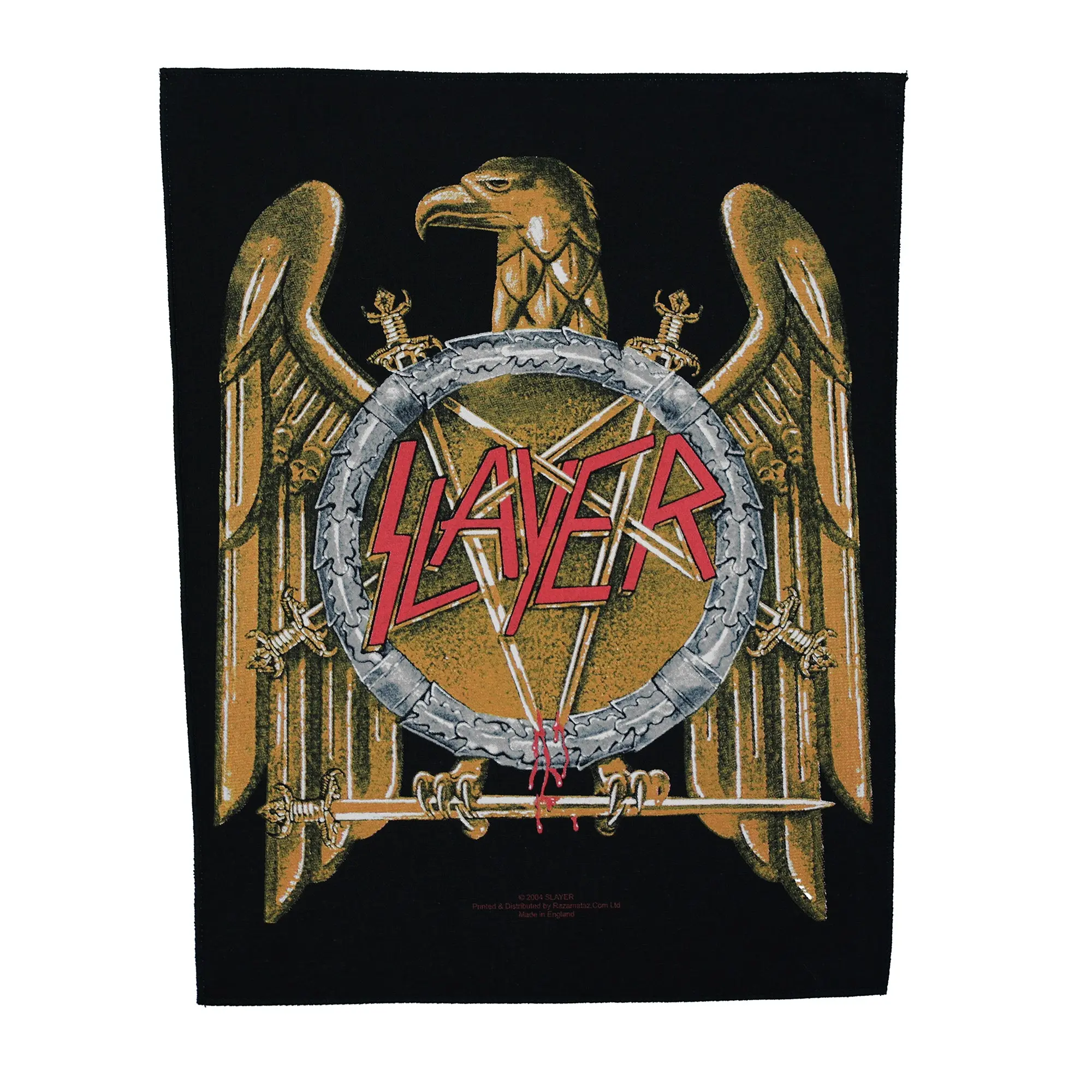 Slayer Golden Eagle Logo Back Patch Metal Band XL DTG Printed Sew On