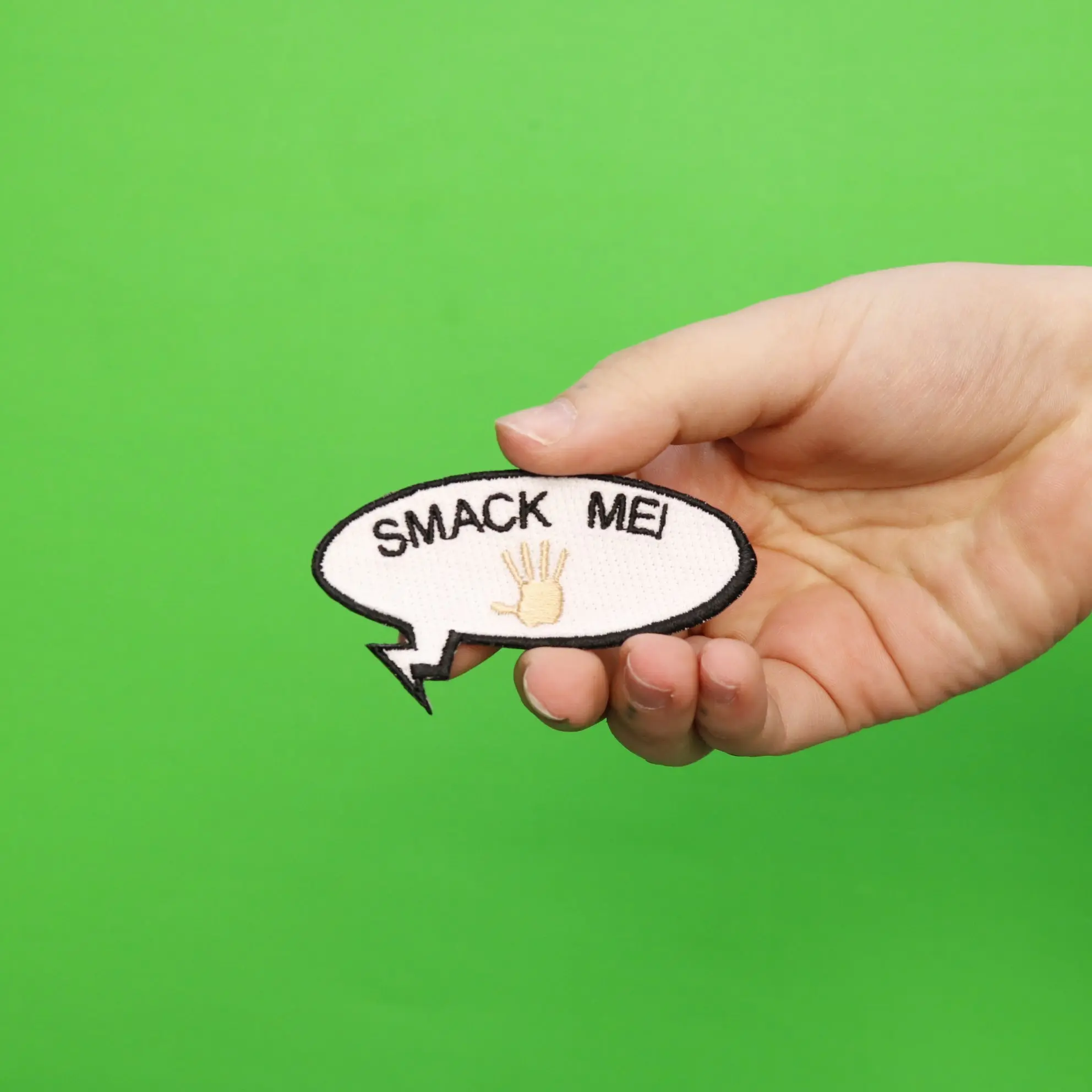 Smack Me Word Bubble Embroidered Iron On Patch - Image 2