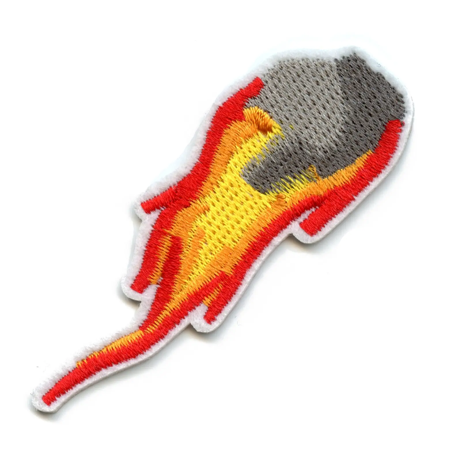 Small Asteroid On Fire Embroidered Iron On Patch