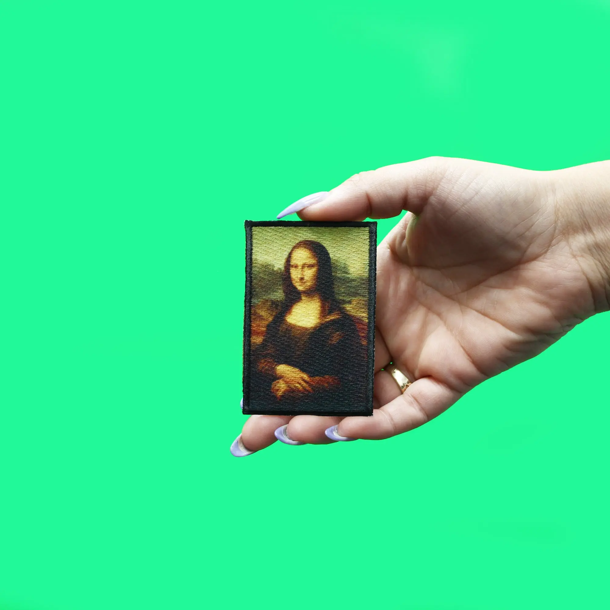 Mona Lisa Patch Leonardo Da Vinci Painting Italian Renaissance Small Embroidered Iron On - Image 2
