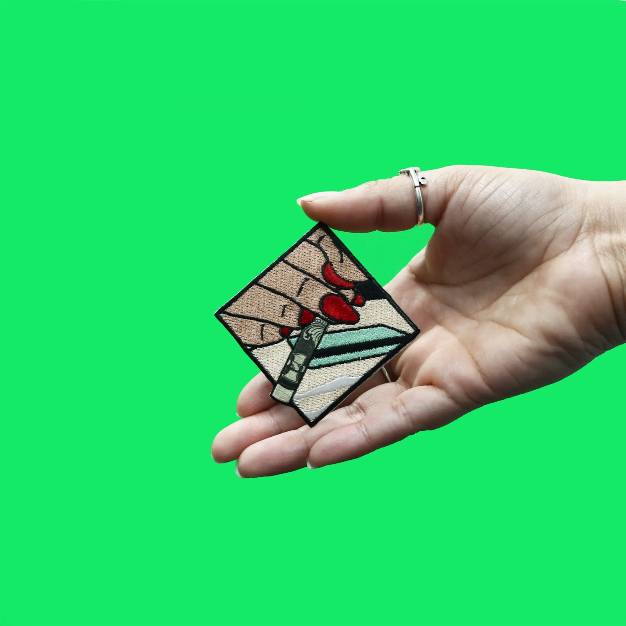 Gimme A Line Patch Illicit Party Activity Embroidered Iron On - Image 2