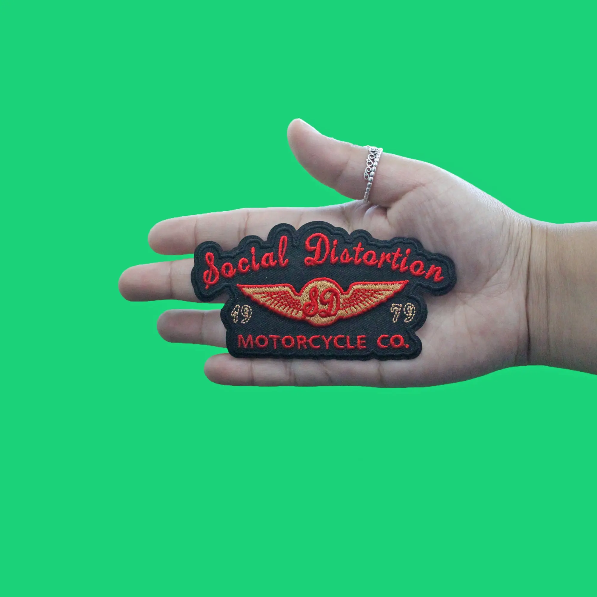 Social Distortion Motorcycle Co. Patch Punk Wings '79 Embroidered Iron On - Image 2