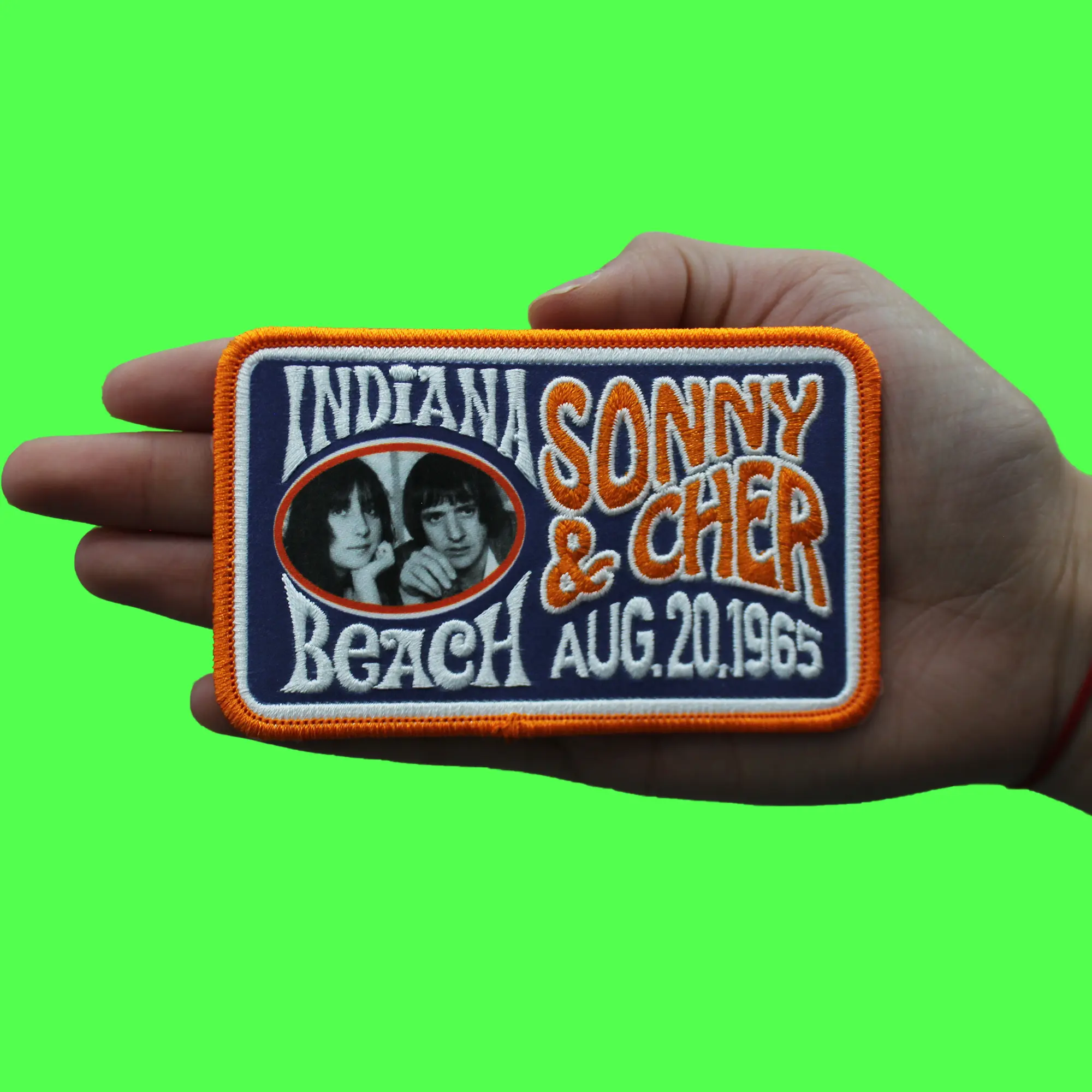Sonny & Cher Indiana Beach Patch Classic Pop Duo Sublimated Embroidered Iron-On - Image 2