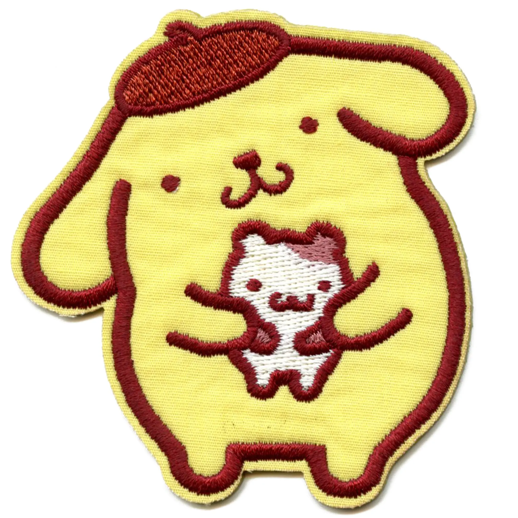 Sonrio Pompompurin Holding Patch Purin with Hamster Embroidered Iron On