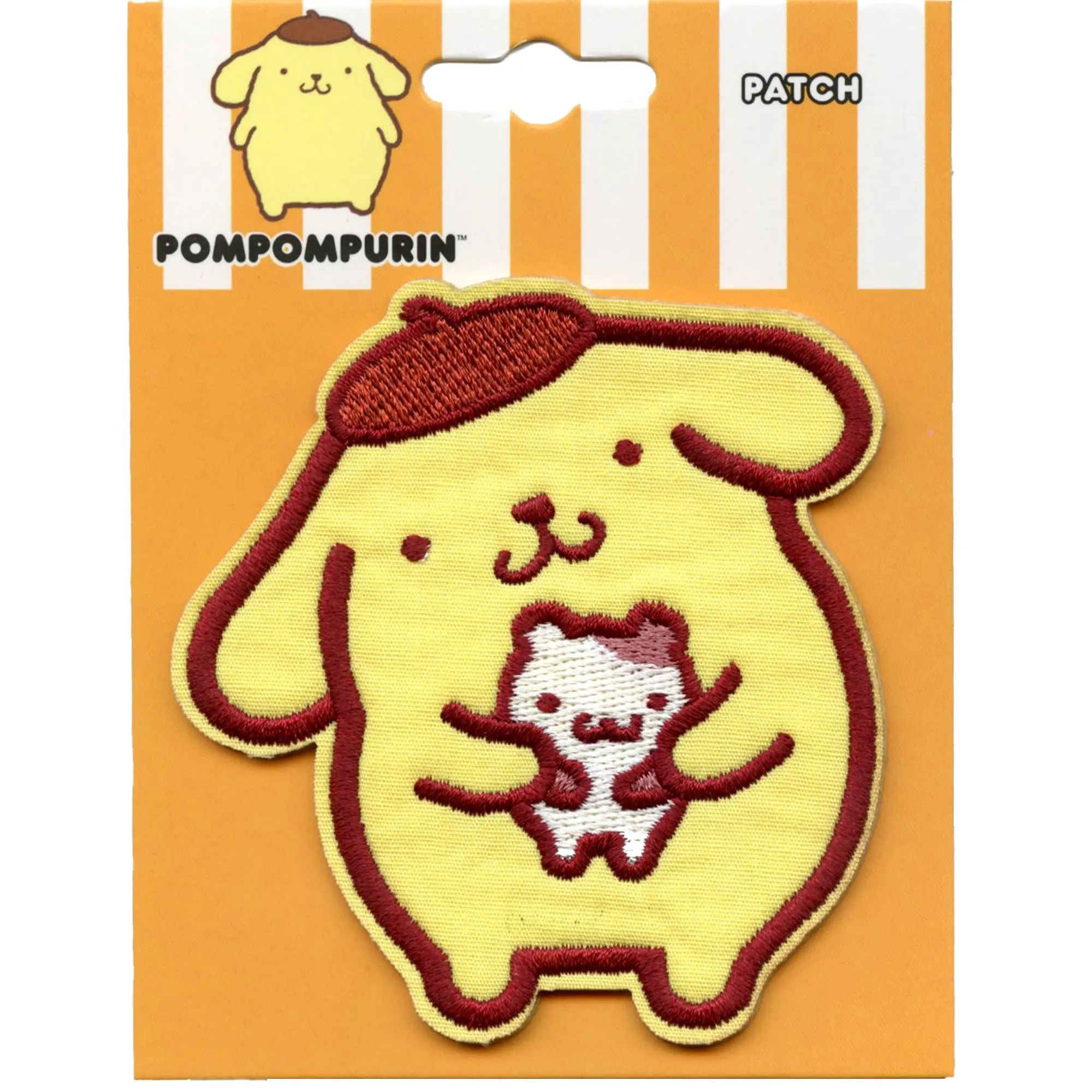 Sonrio Pompompurin Holding Patch Purin with Hamster Embroidered Iron On - Image 2