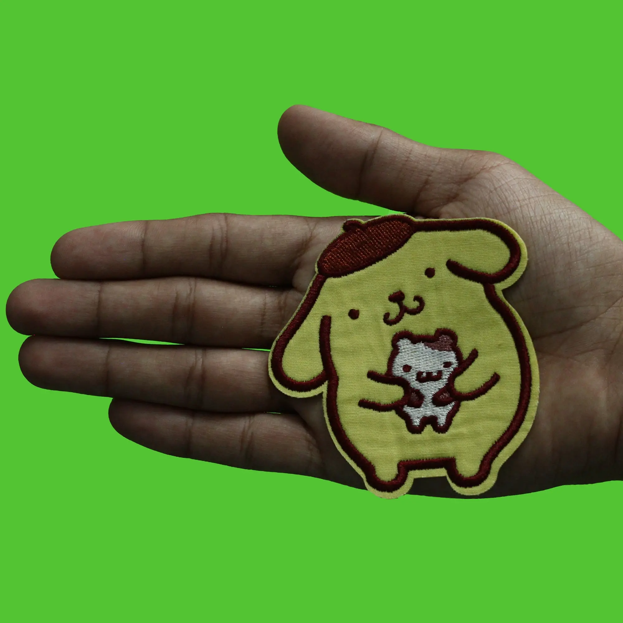Sonrio Pompompurin Holding Patch Purin with Hamster Embroidered Iron On - Image 3
