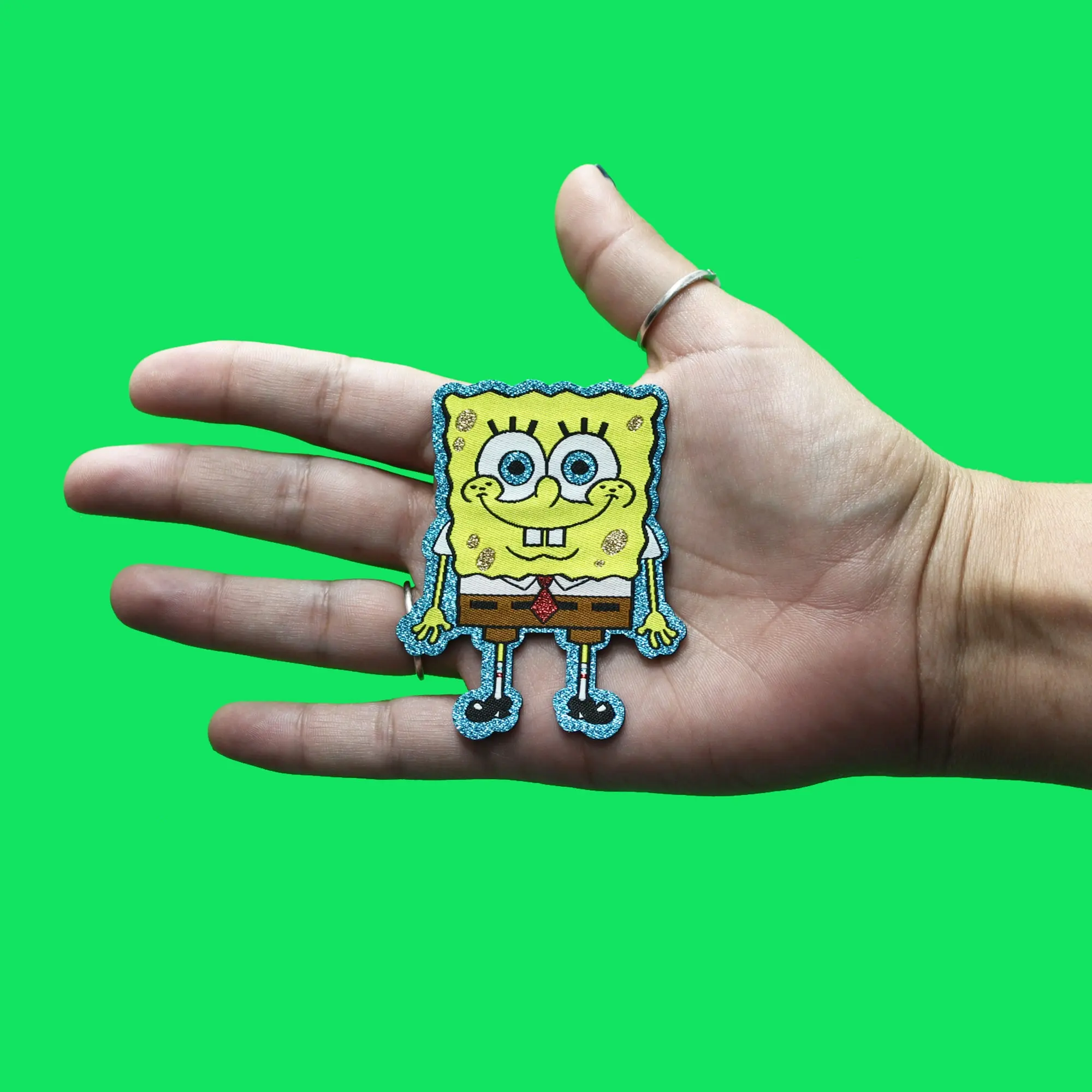 Spongebob Squarepants Smiling Patch Funny Kids Television Woven Iron On - Image 3