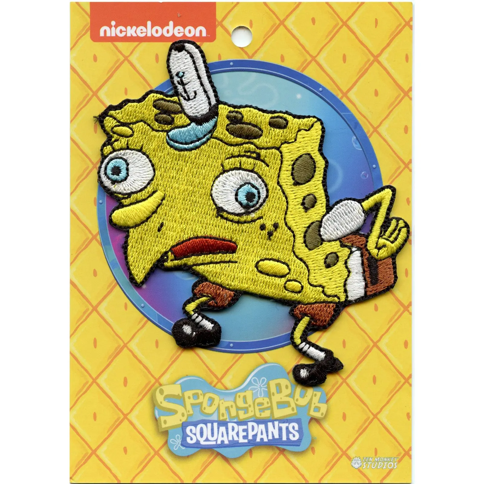 SpongeBob SquarePants Sponge Mock Embroidered Iron On Patch - Image 2