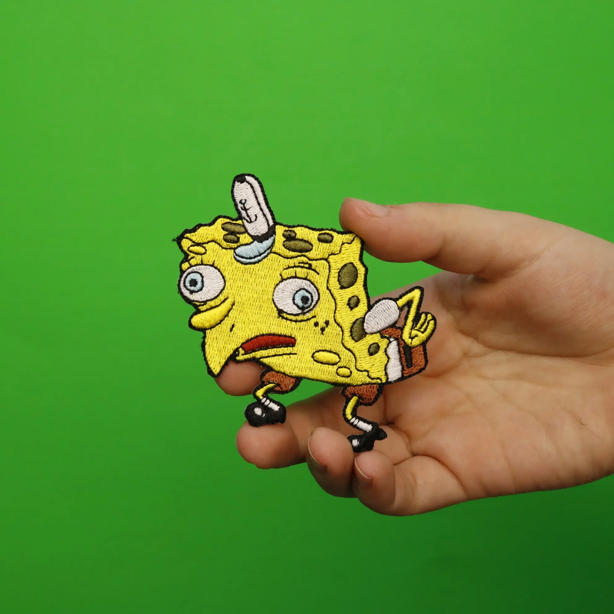 SpongeBob SquarePants Sponge Mock Embroidered Iron On Patch - Image 3