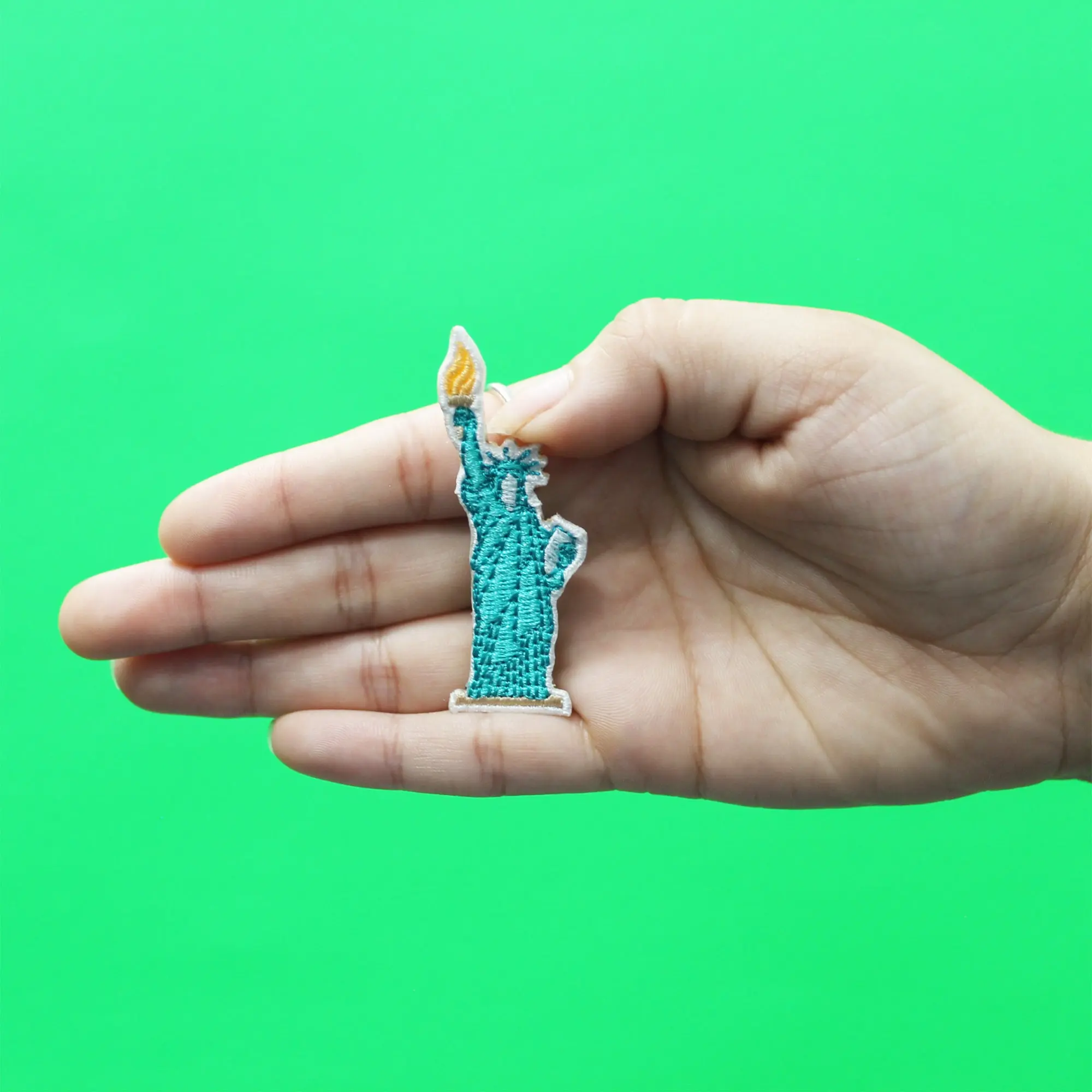 Statue Of Liberty Hat Patch Embroidered Iron On Diecut - Image 2