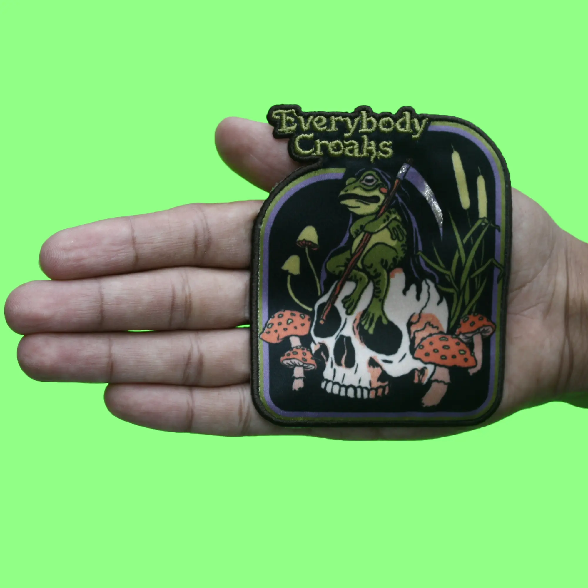 Steven Rhodes Art Patch Every Body Croaks Sublimated Embroidery Iron On - Image 2