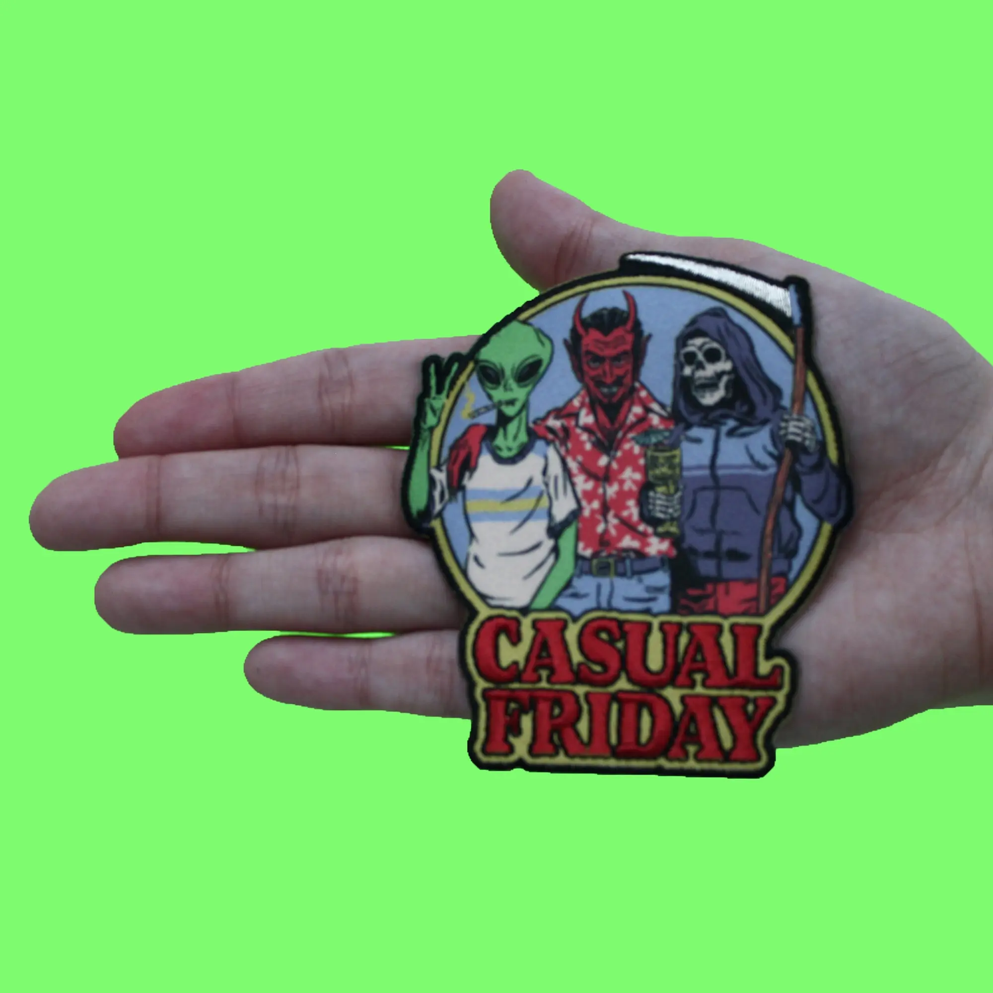 Steven Rhodes Casual Friday Artist Patch Alien Devil Reaper Sublimated Embroidery Iron-On - Image 2