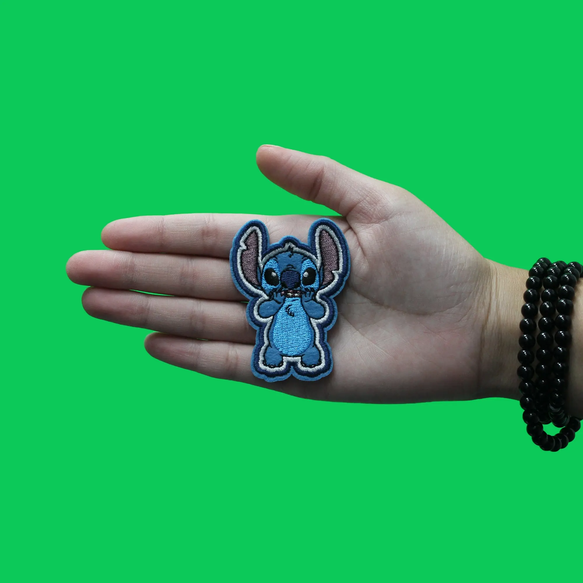 Stitch Worried Face Patch Kids Disney Embroidered Iron On - Image 2