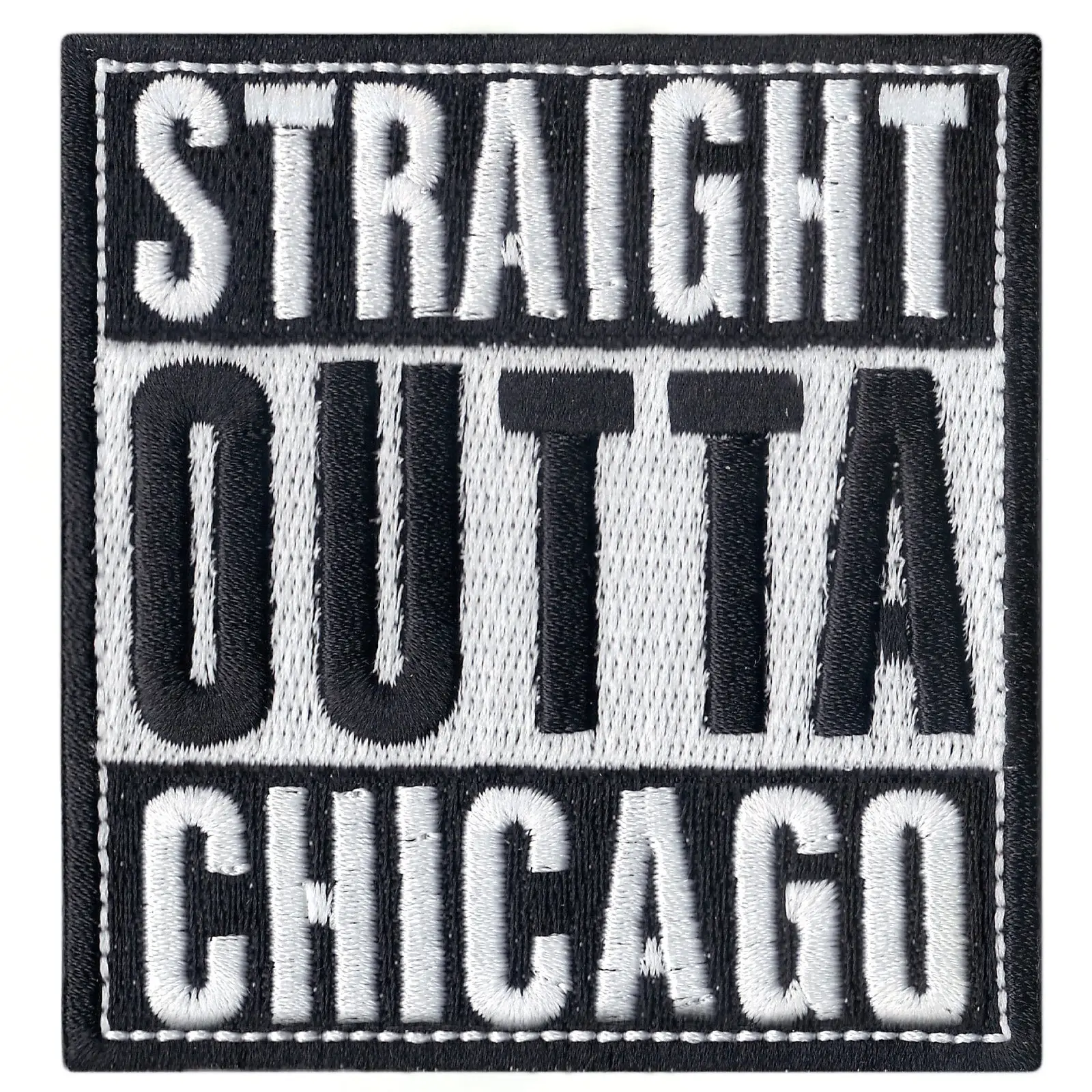 Straight Outta Chicago Embroidered Iron On Patch