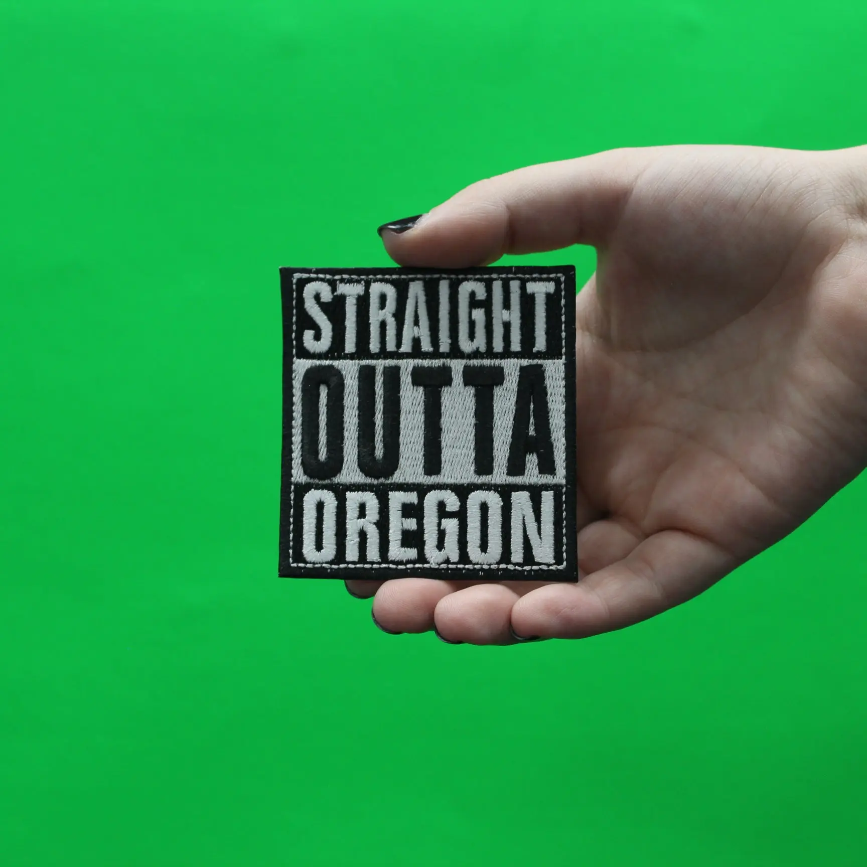 Straight Outta Oregon Embroidered Iron On Patch - Image 2