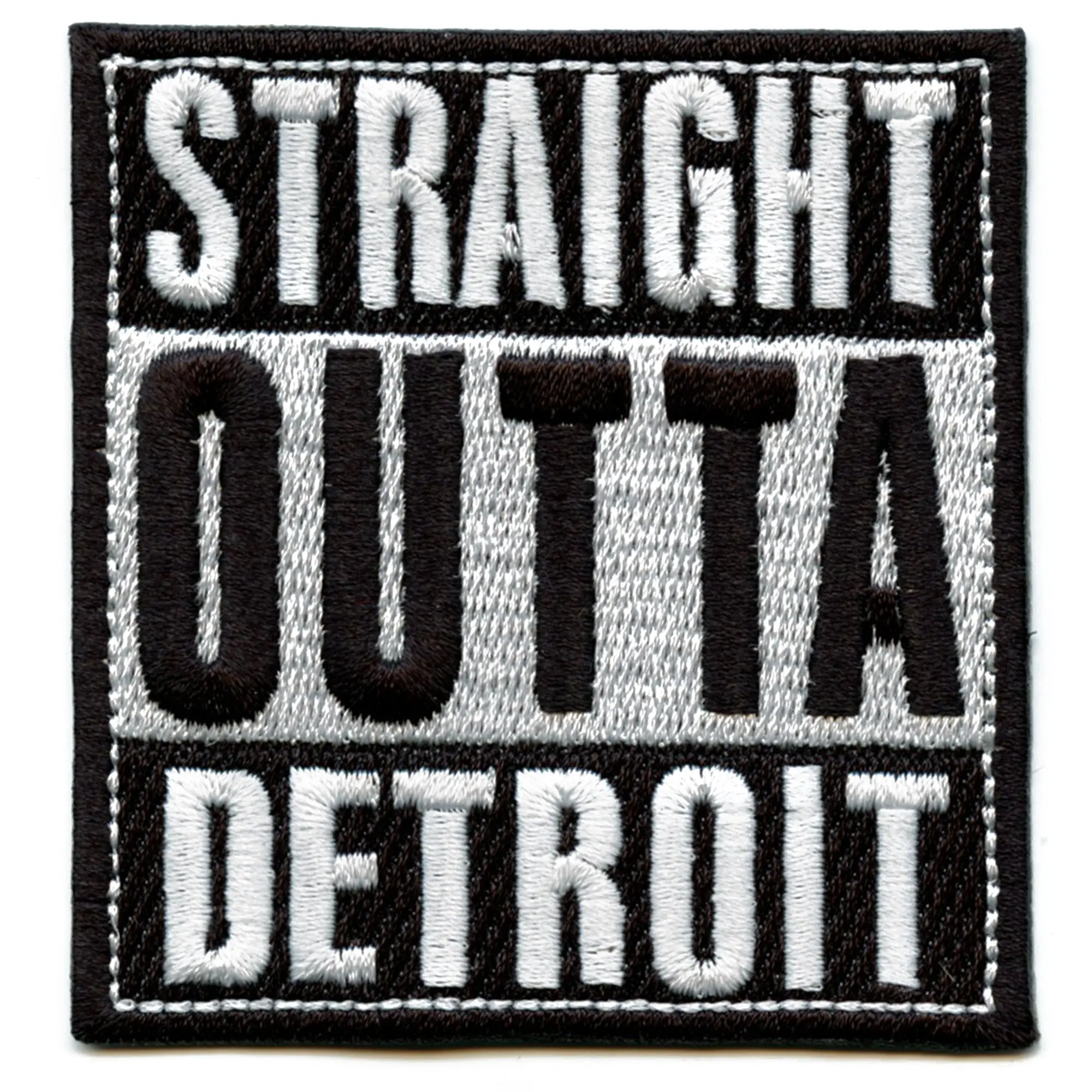 Straight Outta Detroit Embroidered Iron On Patch
