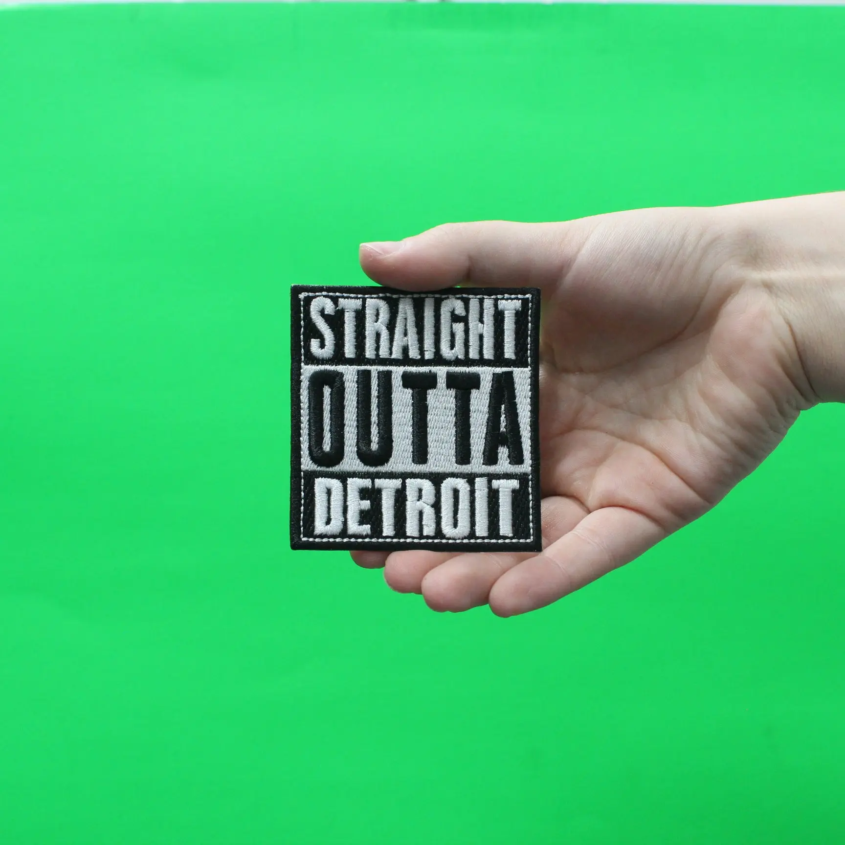 Straight Outta Detroit Embroidered Iron On Patch - Image 2